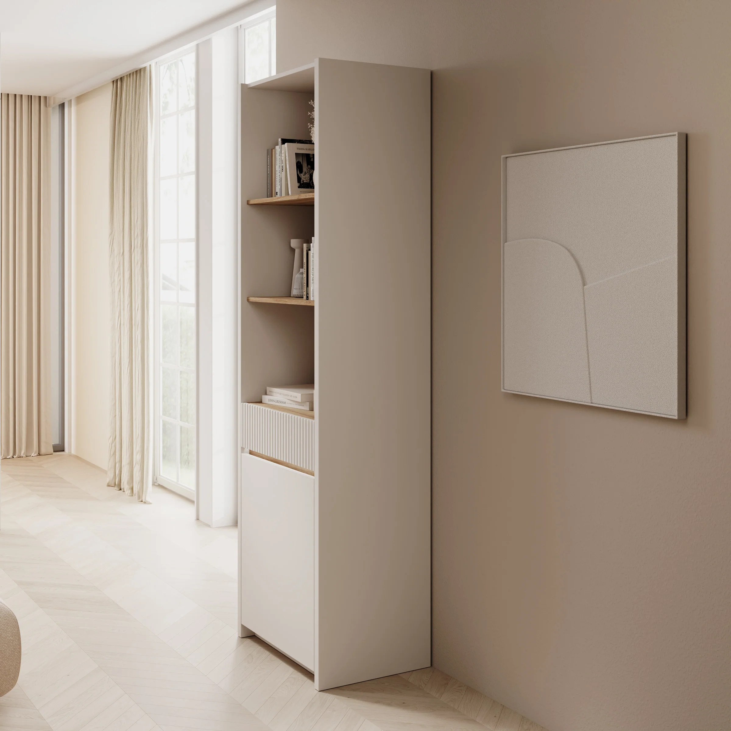 Orlano - Boekenkast - Beige - 61x42x197 cm - Image 4