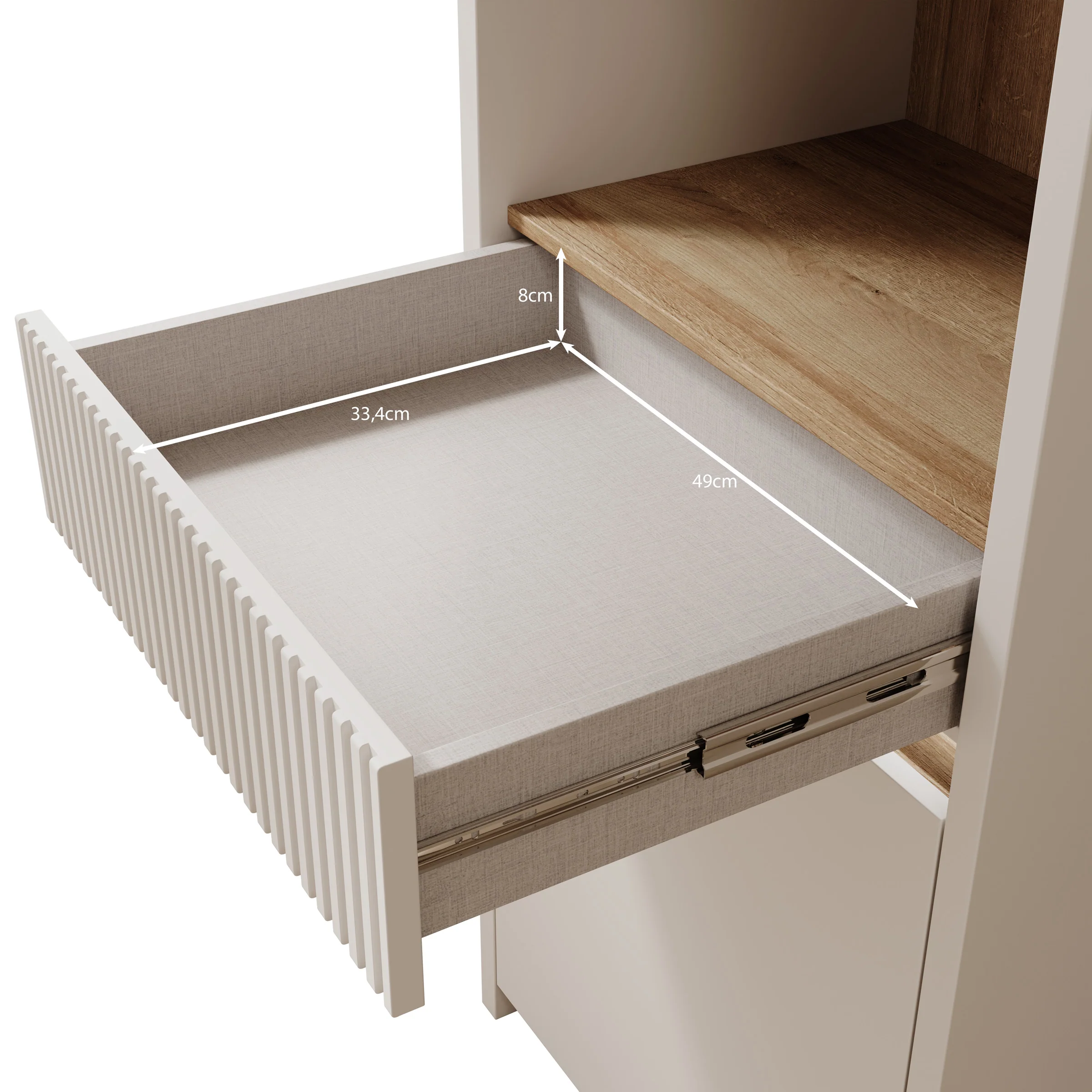 Orlano - Boekenkast - Beige - 61x42x197 cm - Image 6