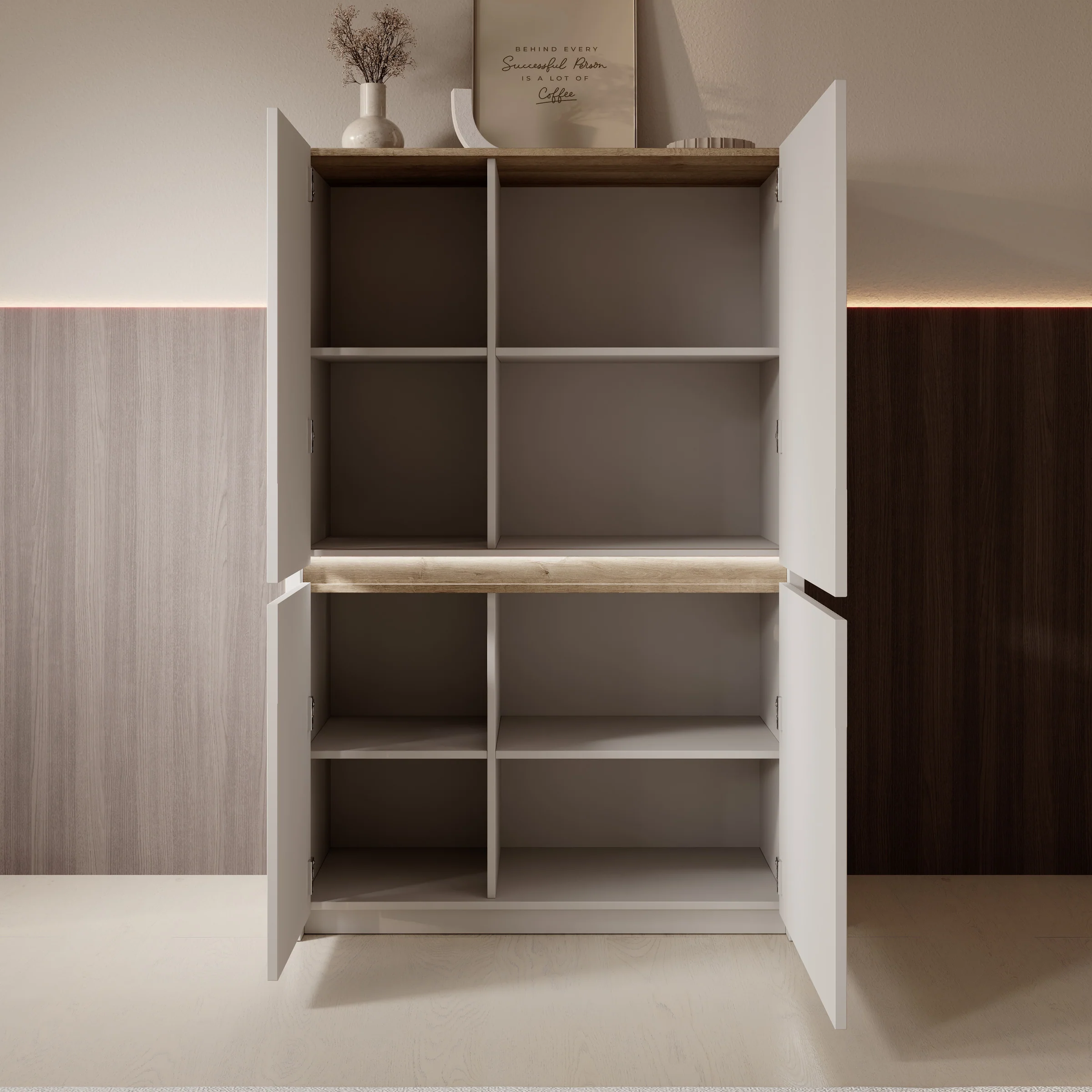 Orlano - Dressoir - Beige - 95x42x147  cm - Image 2