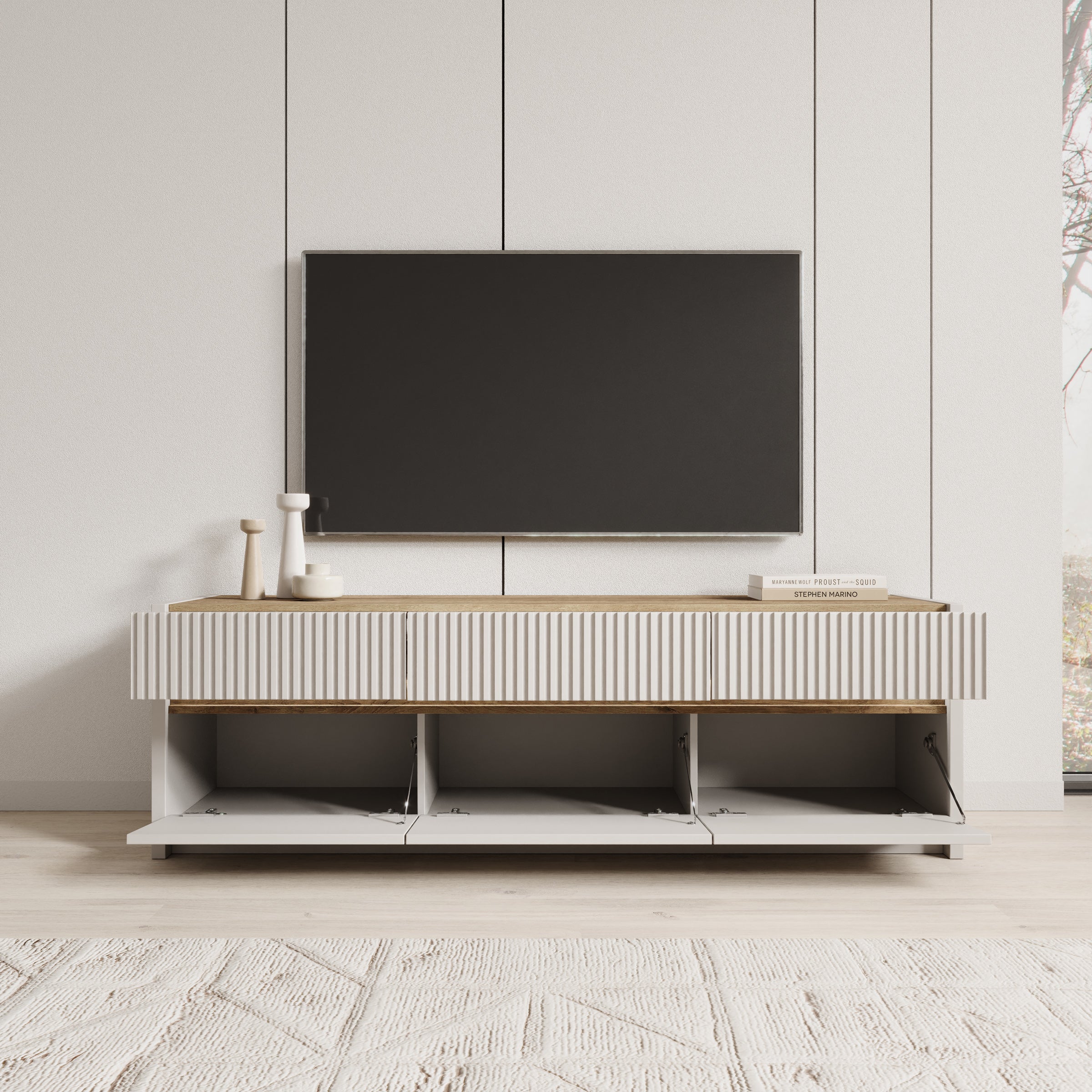 Orlano - TV-Meubel - Beige - 160x42x51 cm - Image 2