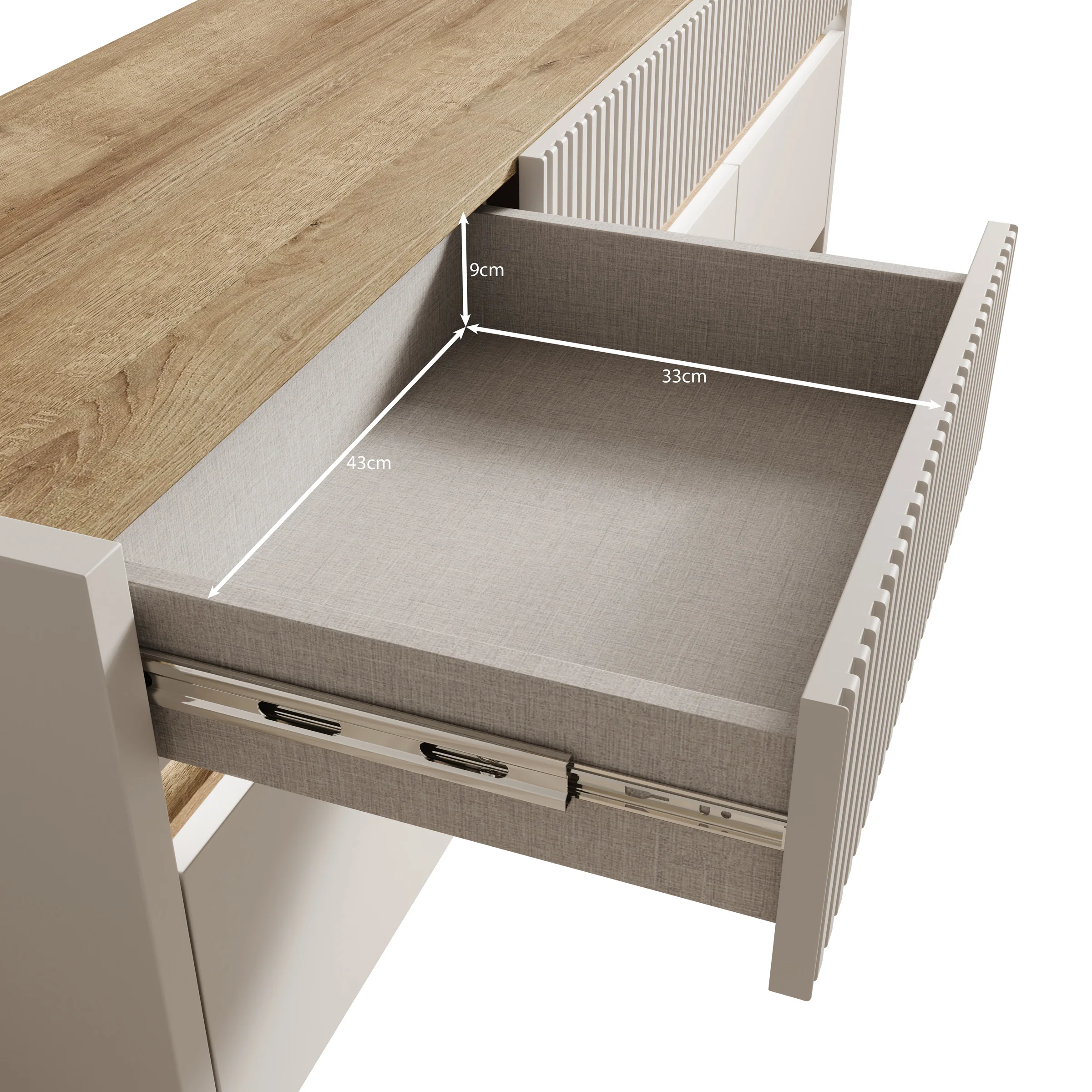 Orlano - TV-Meubel - Beige - 160x42x51 cm - Image 7