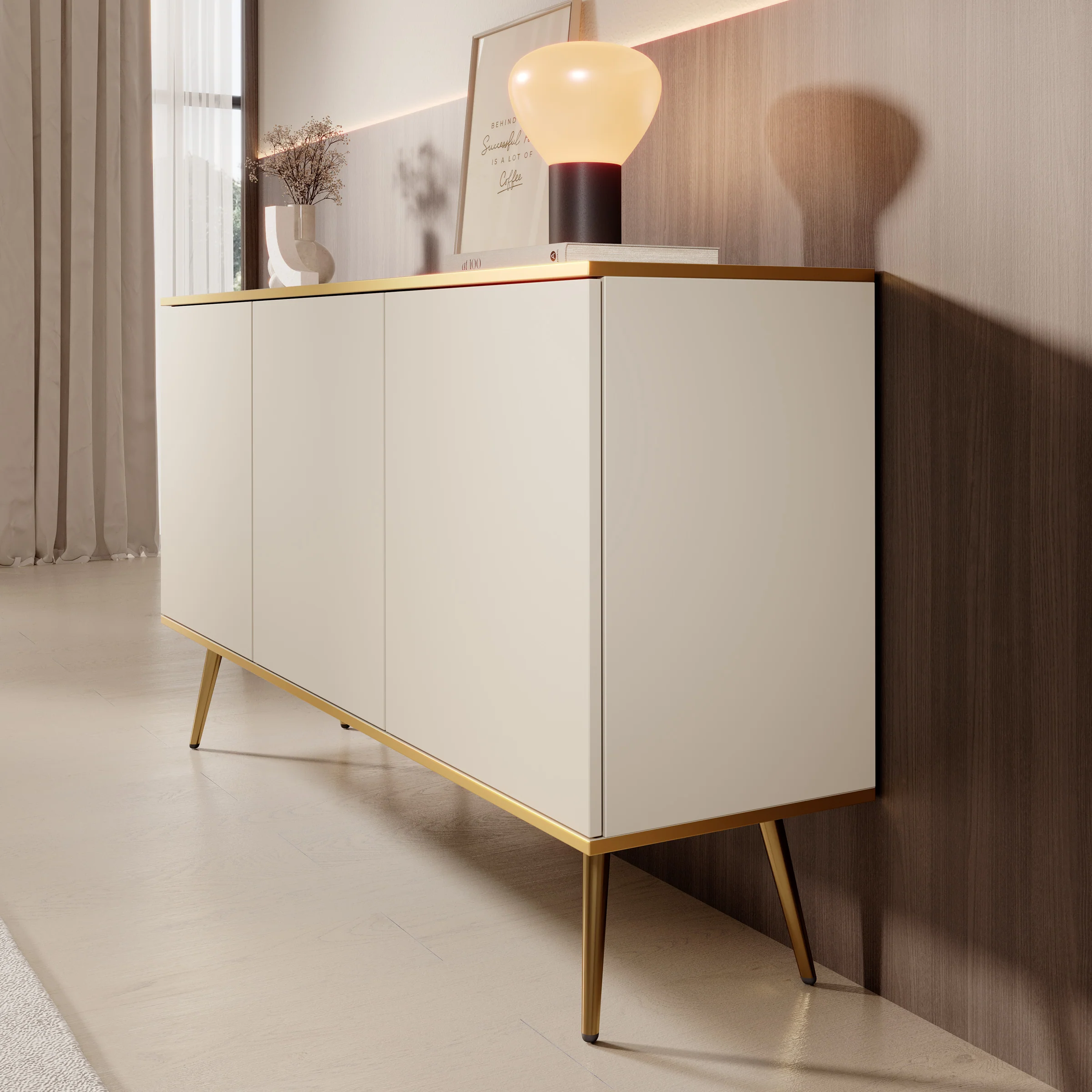 Orleans - Dressoir - Beige - 160x39x85 cm - Image 4