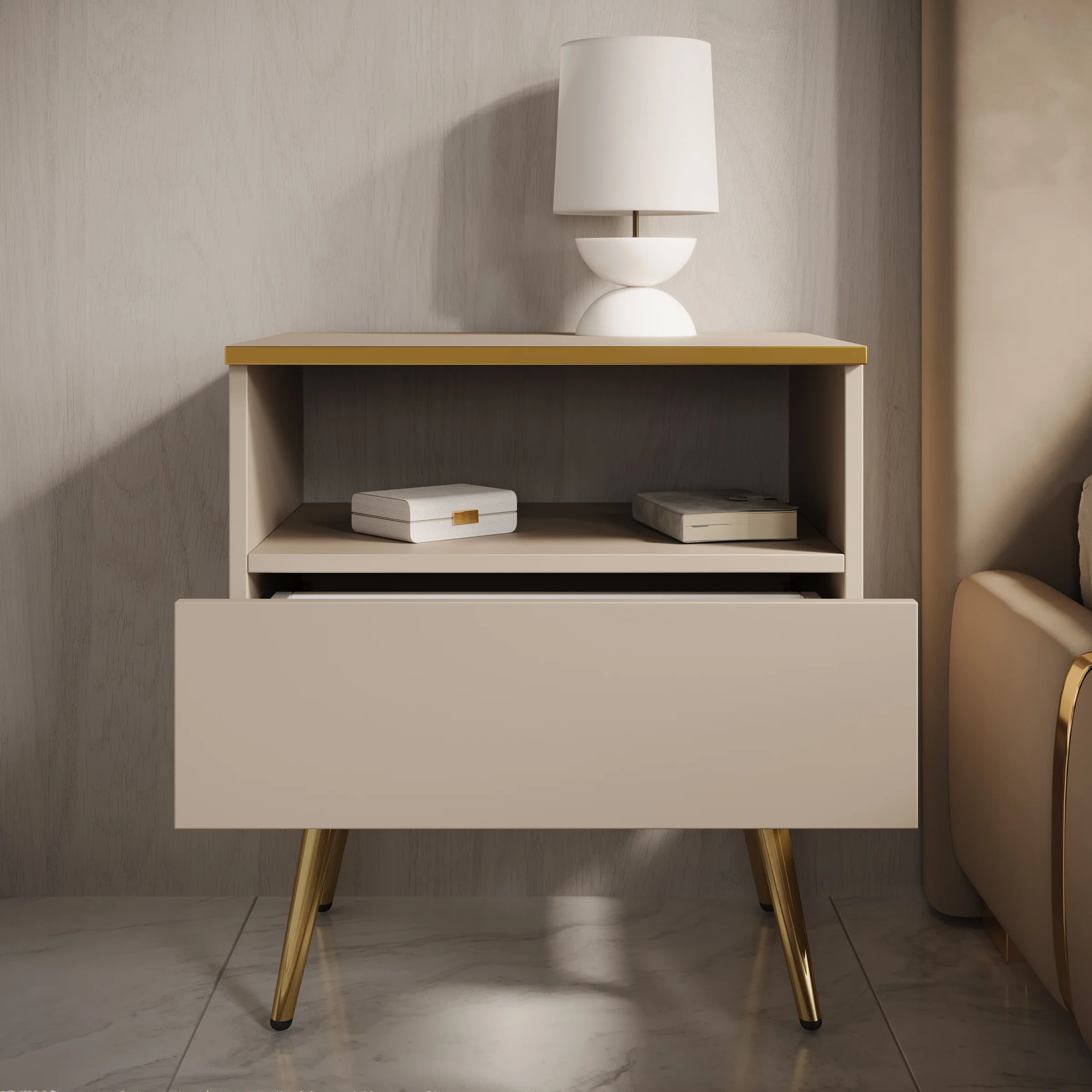 Orleans - Nachtkastje - Beige - 54x39x59 cm - Image 2