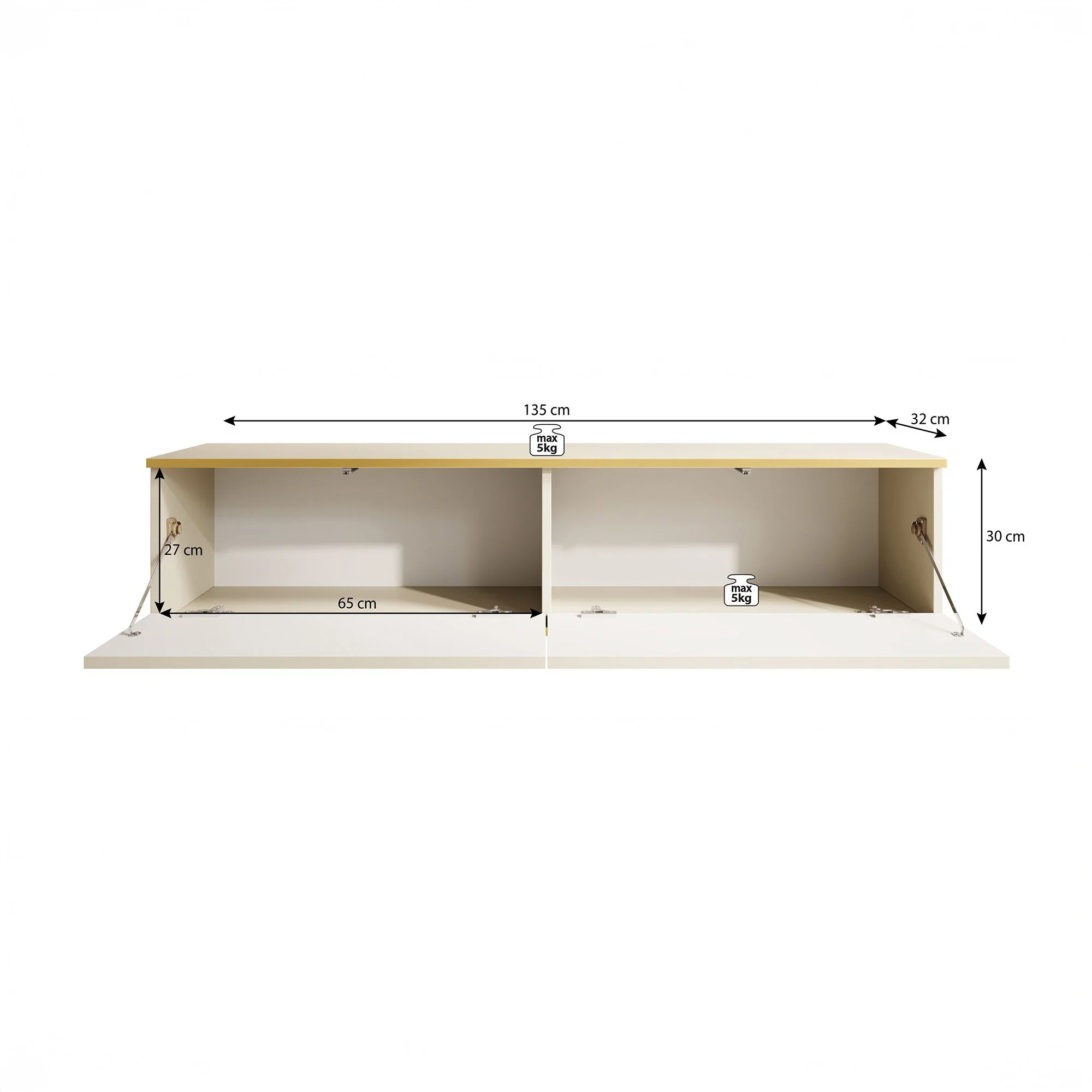 Orleans - TV-Meubel - Zwart  - 135x32x30 cm - Image 5