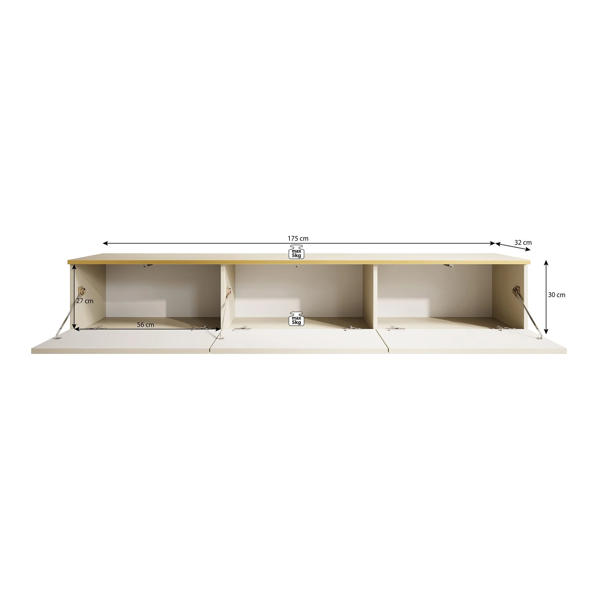Orleans - TV-Meubel - Beige  - 175x32x30 cm - Image 5