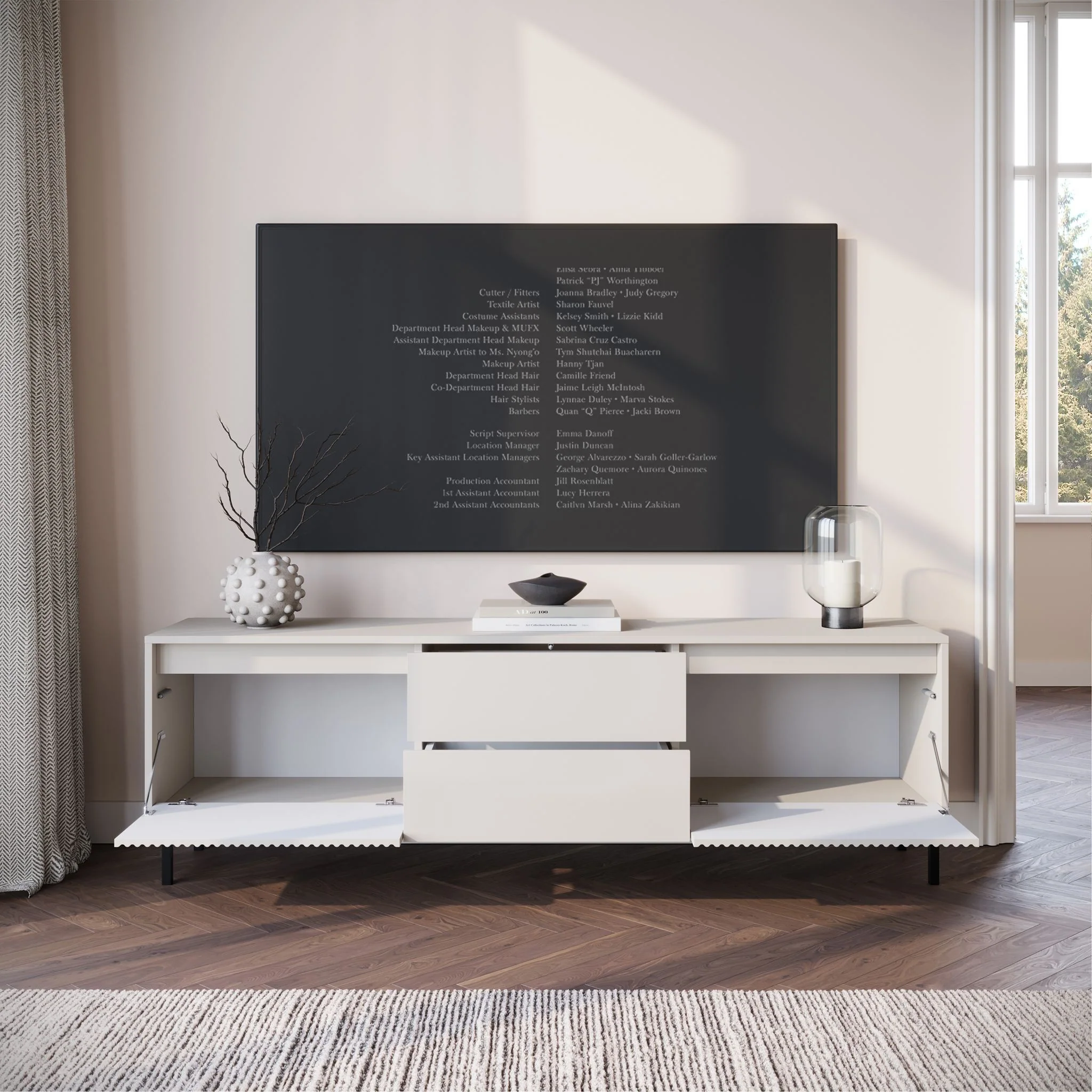 Orvana 2 - TV-Meubel met 2 deuren - Beige  - 174x40x60 cm - Image 3