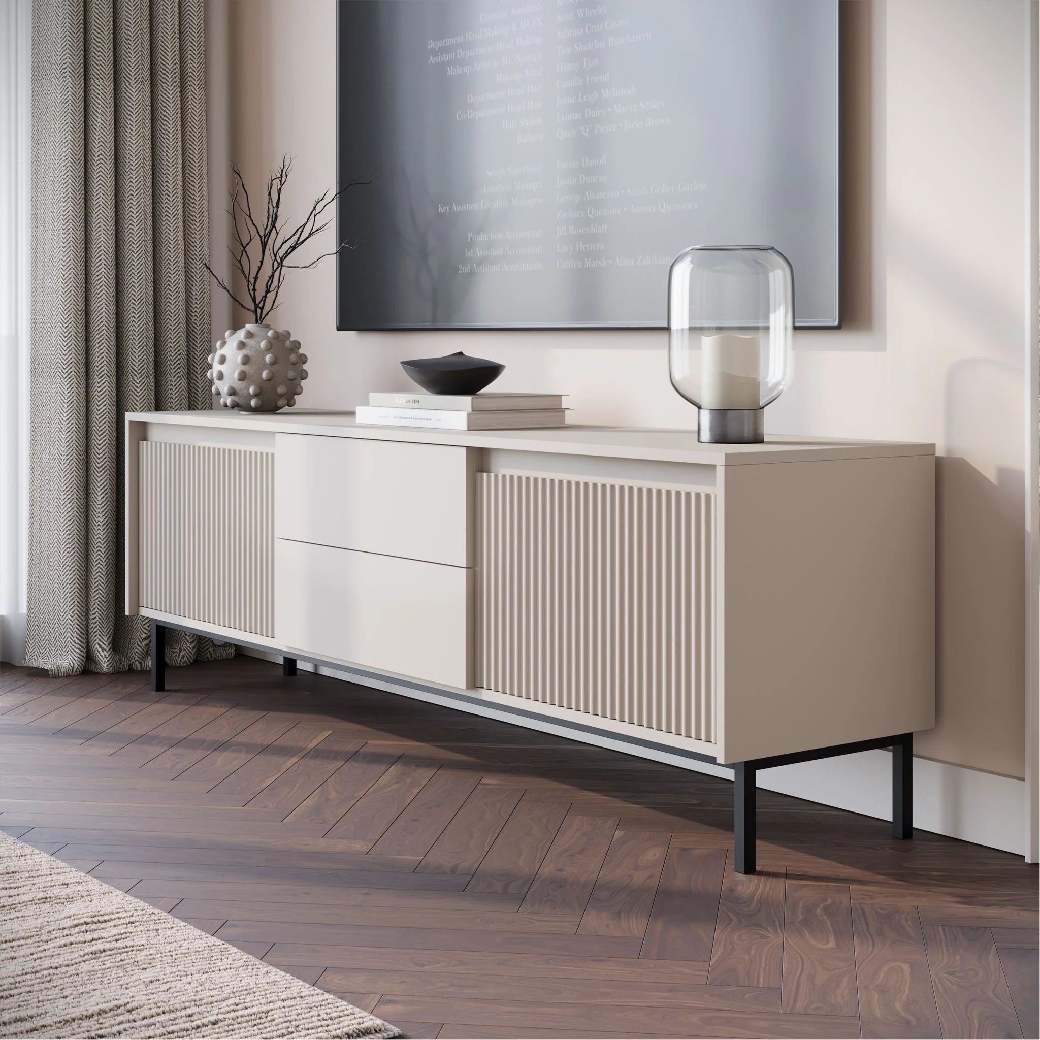Orvana 2 - TV-Meubel met 2 deuren - Beige  - 174x40x60 cm - Image 4