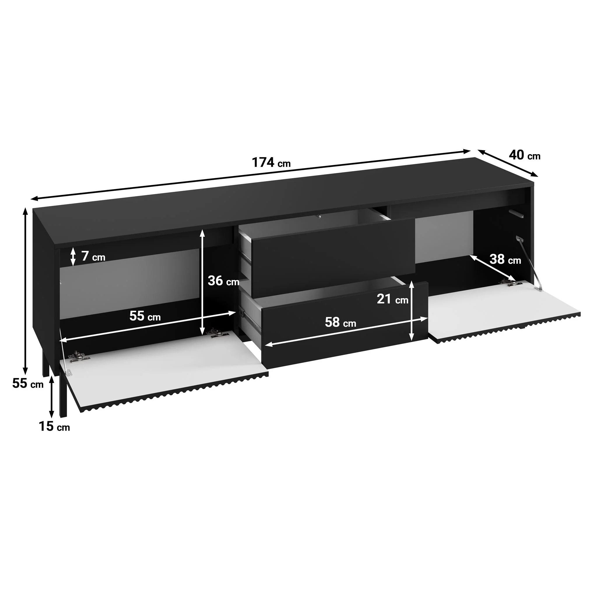 Orvana 2 - TV-Meubel met 2 deuren - Beige  - 174x40x60 cm - Image 5