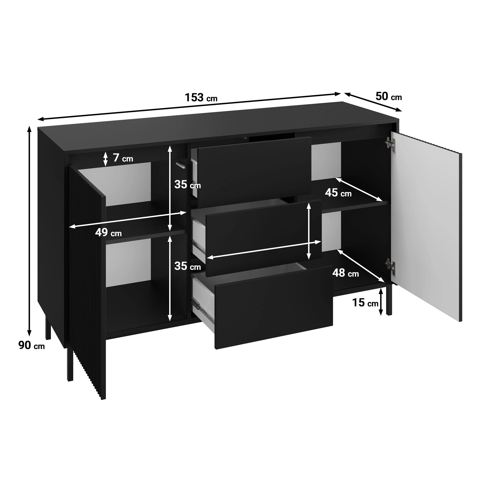 Orvana - Dressoir - Beige - 153x50x90 cm - Image 5