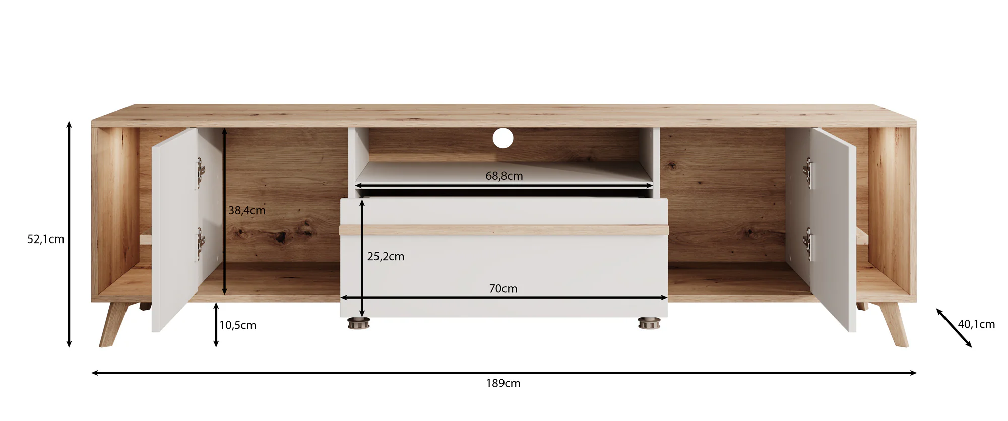 Oswald - TV-Meubel - Wit - 189 cm - Image 5