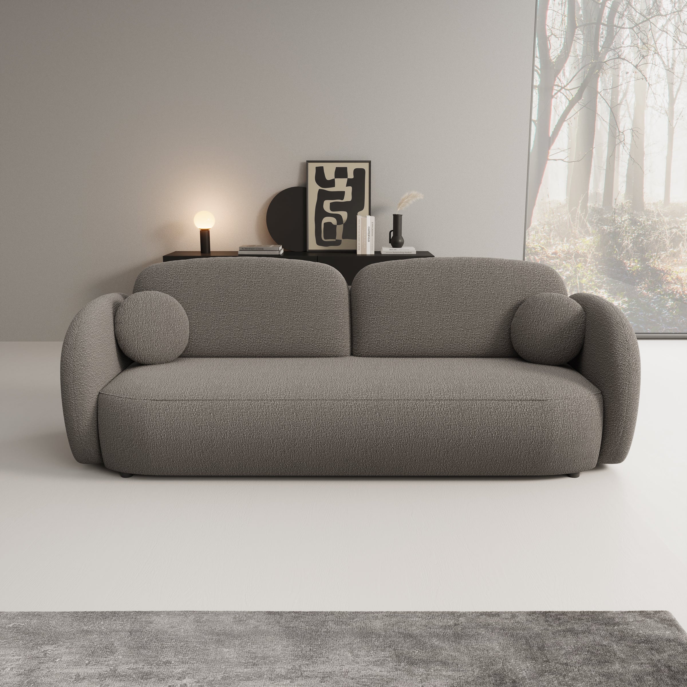 Ovela - Slaapbank - Teddystof bruin - 238x101x87 cm - Image 4