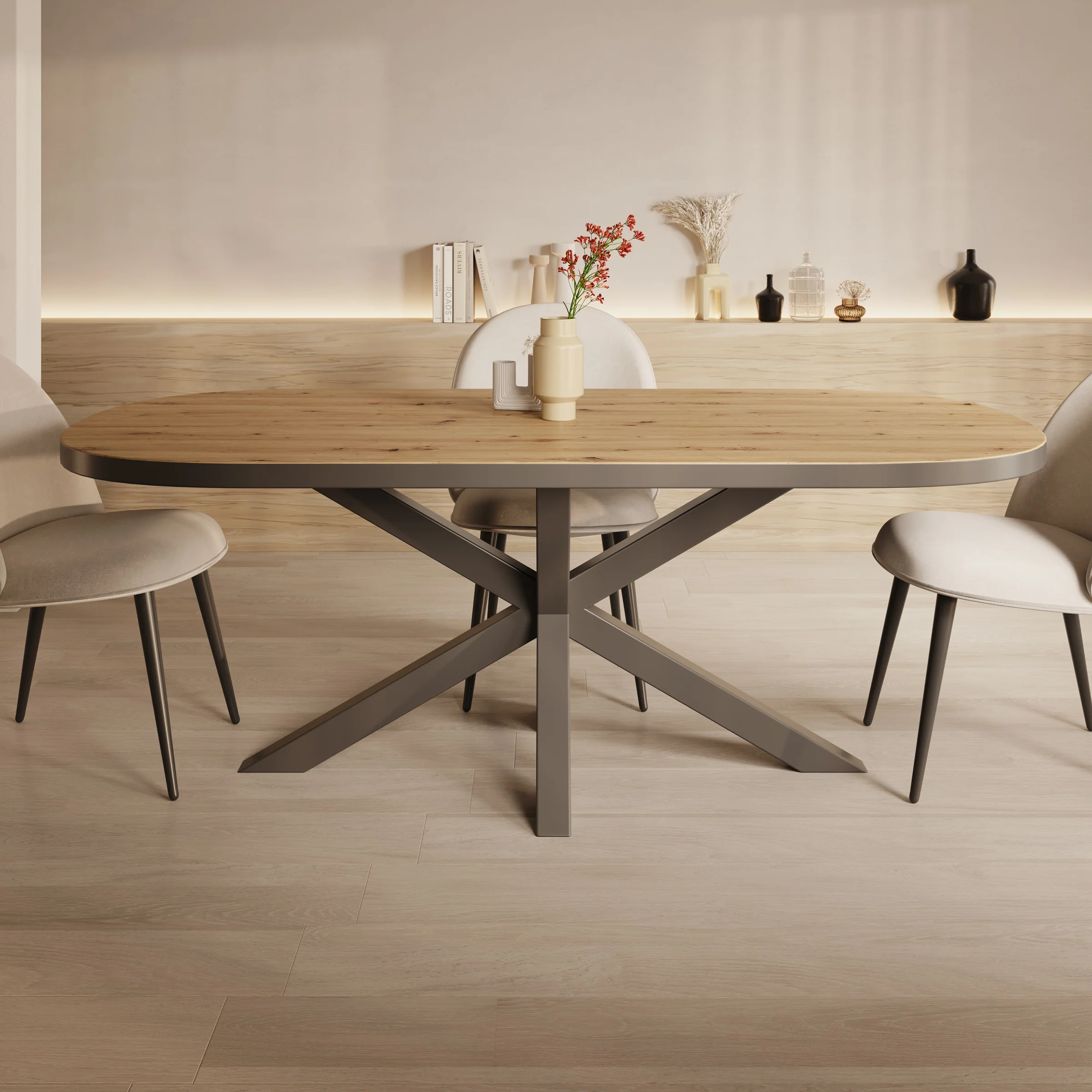 Ovelis - Eetkamertafel - Eikenpatroon - 209x100x77 cm - Image 2
