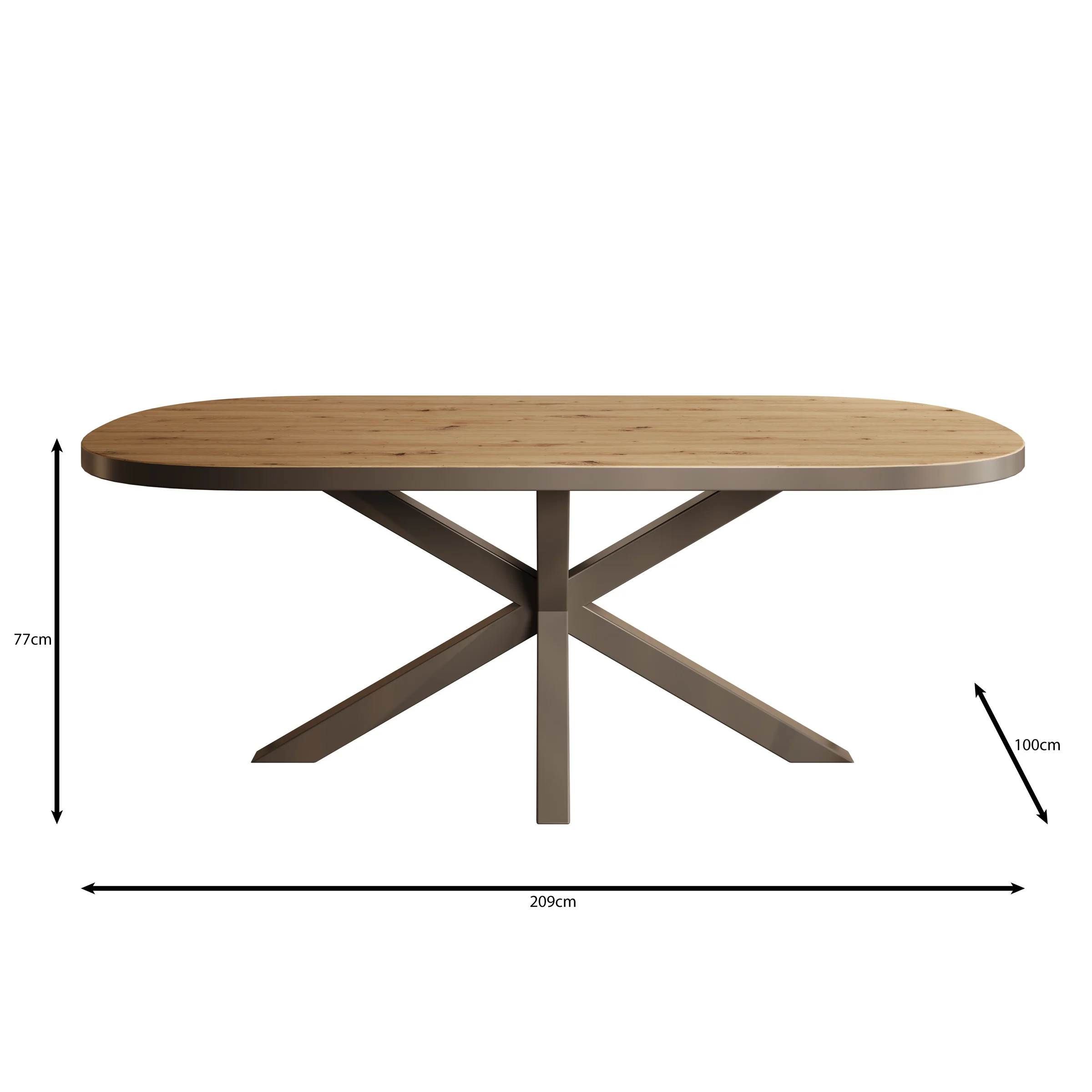 Ovelis - Eetkamertafel - Zwart eiken - 209x100x77 cm - Image 4