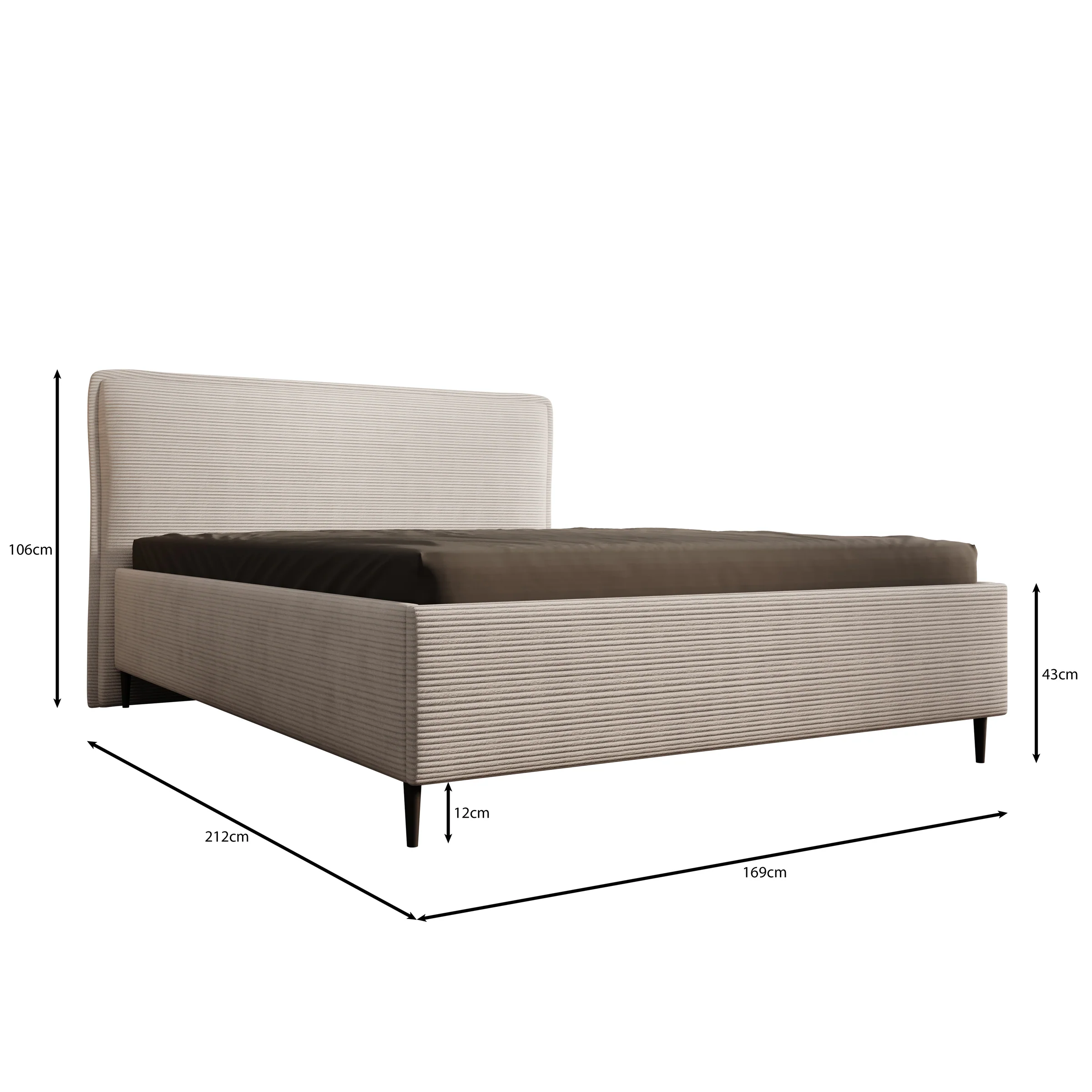 Palawan - Tweepersoonsbed - Ribstof beige - 160x200 cm - Image 4