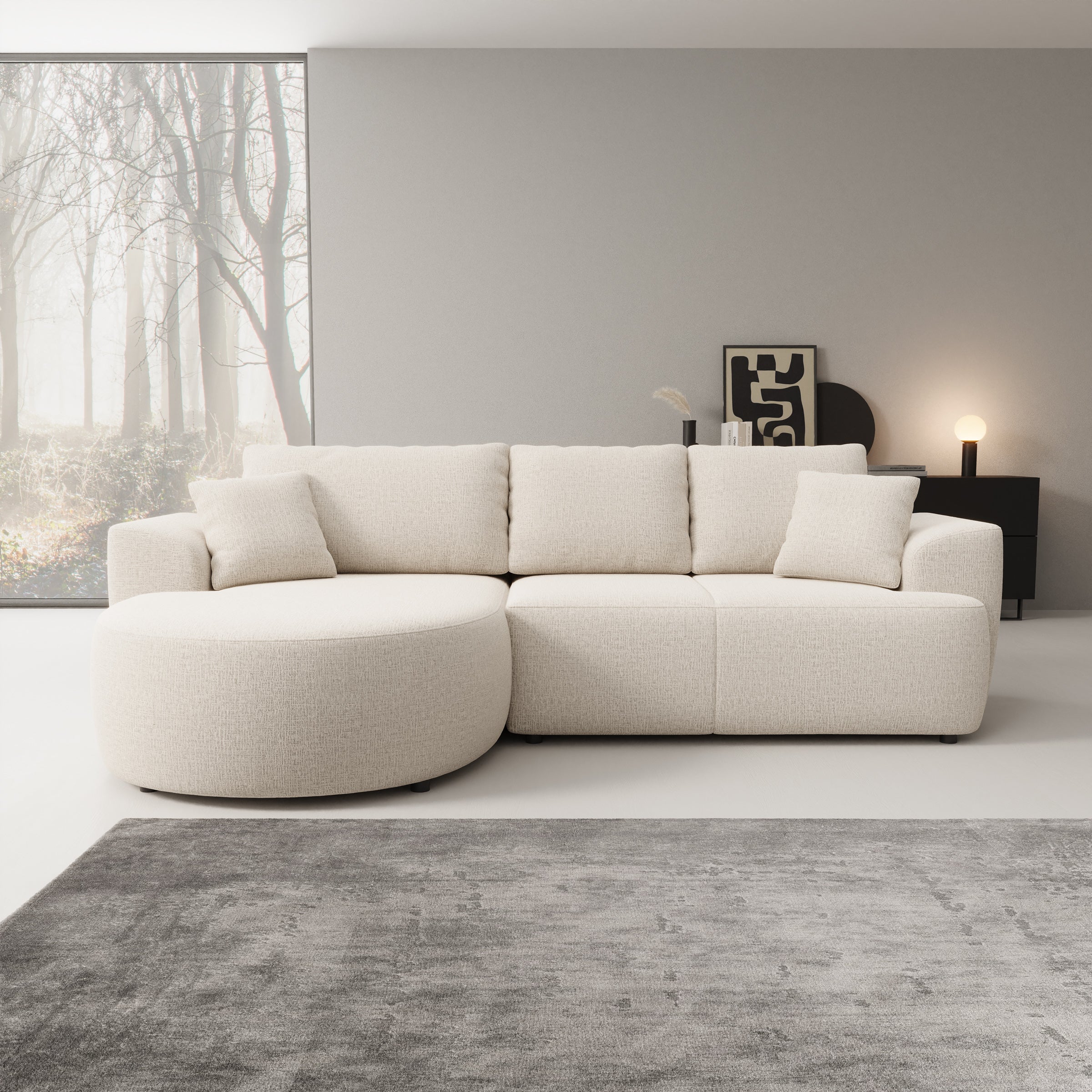 Palladio - Hoekbank 3-zits met chaise longue - Stof beige - Links - Image 2
