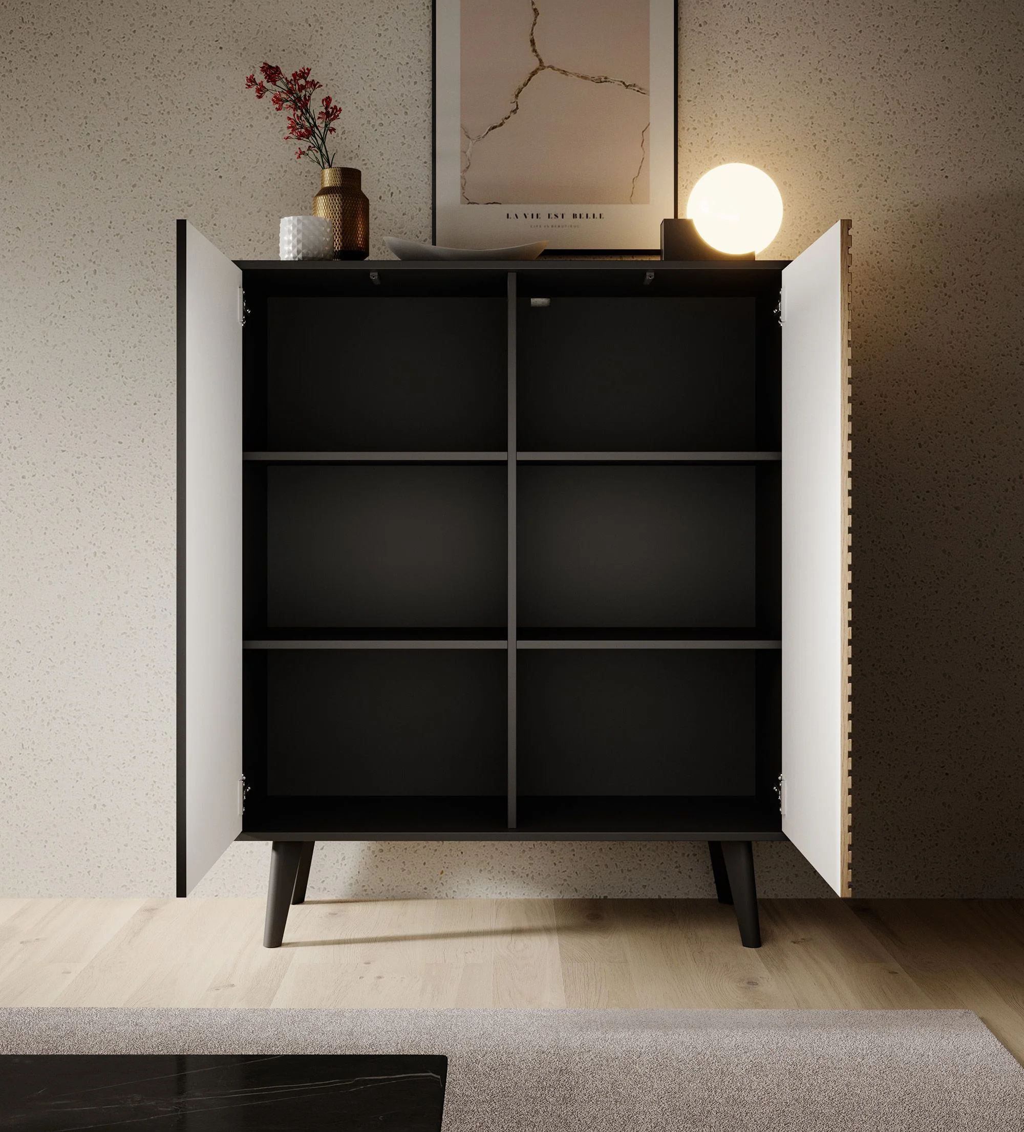 Palladium 2 - Dressoir - Eiken/zwart - 104x39x125 cm - Image 3