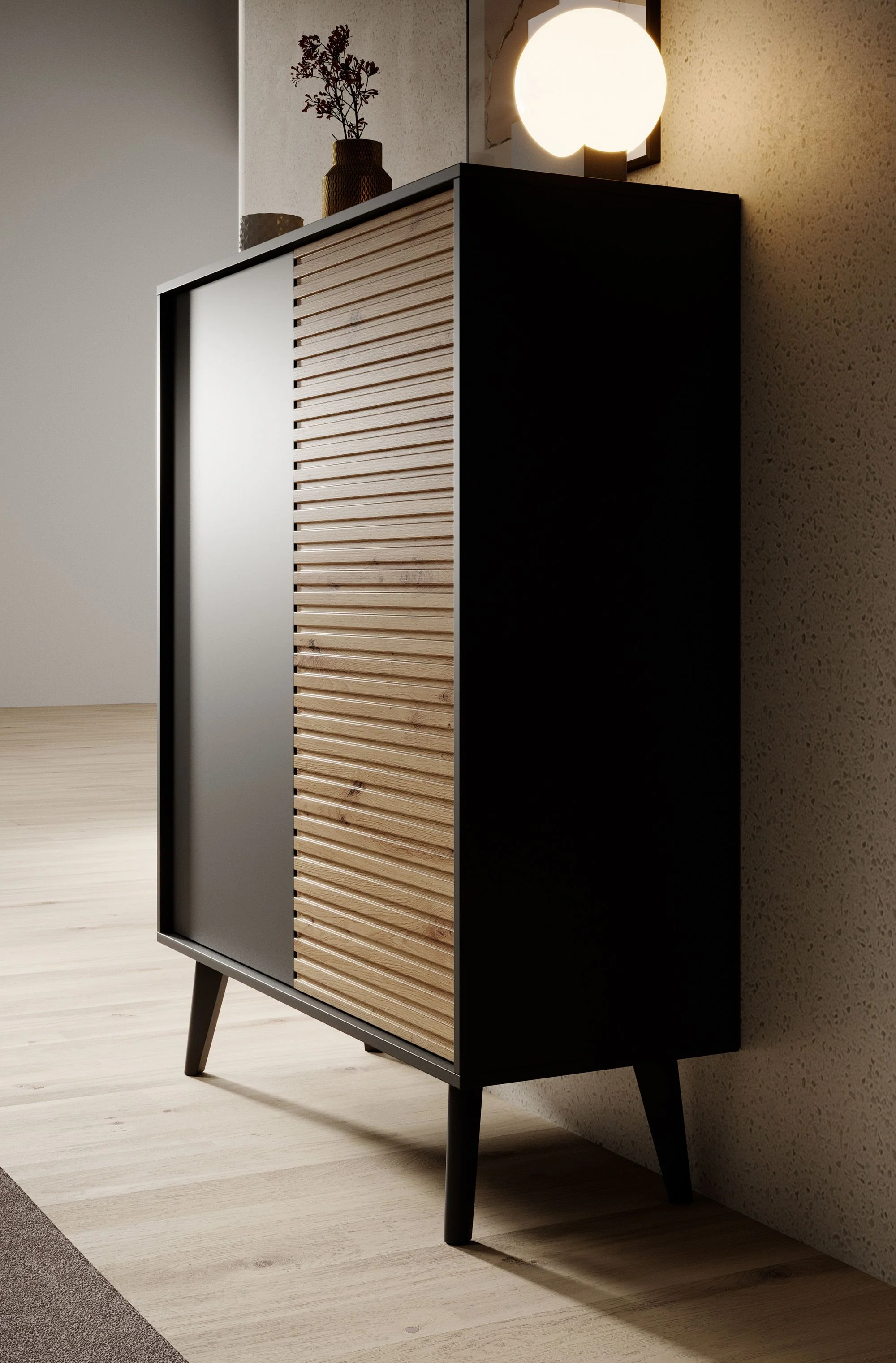 Palladium 2 - Dressoir - Eiken/zwart - 104x39x125 cm - Image 4