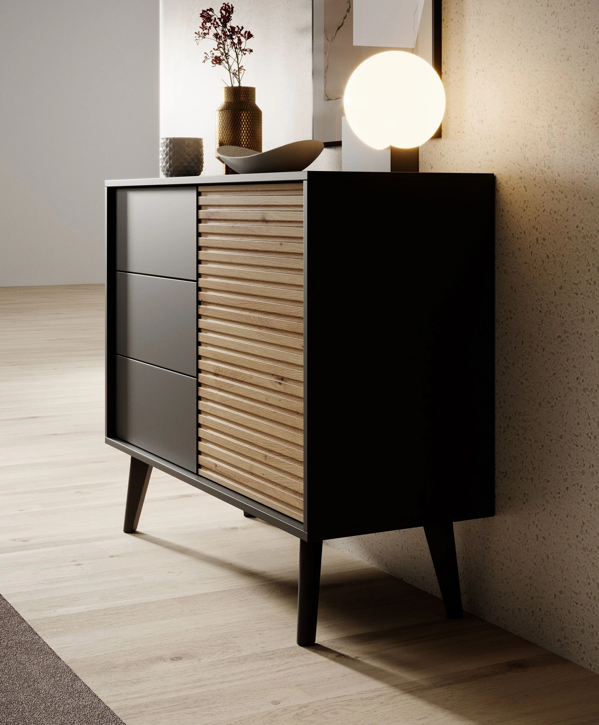 Palladium - Dressoir - Eiken/zwart - 104x39x83 cm - Image 4