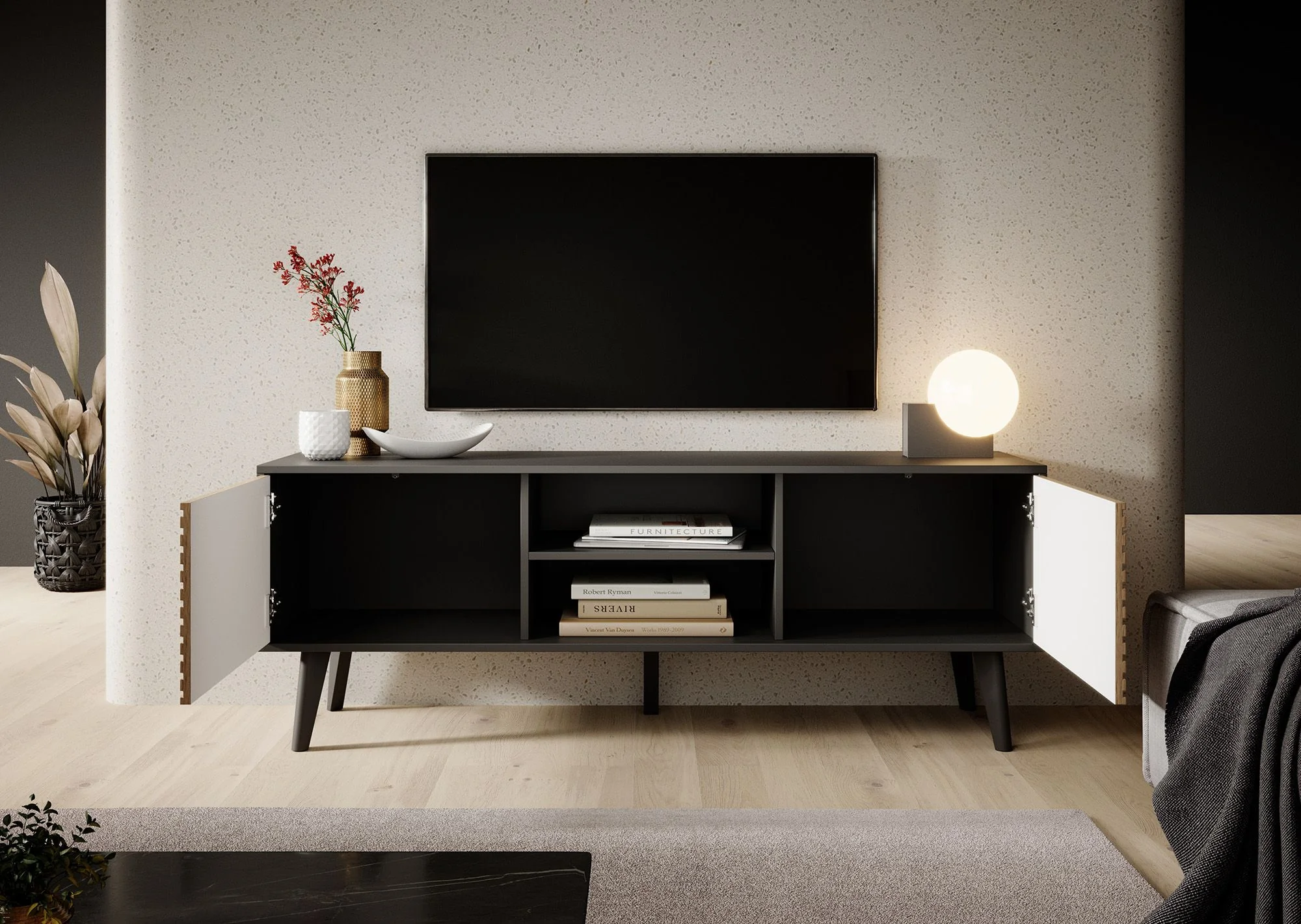 Palladium - TV-Meubel - Eiken/zwart - 154 cm - Image 3