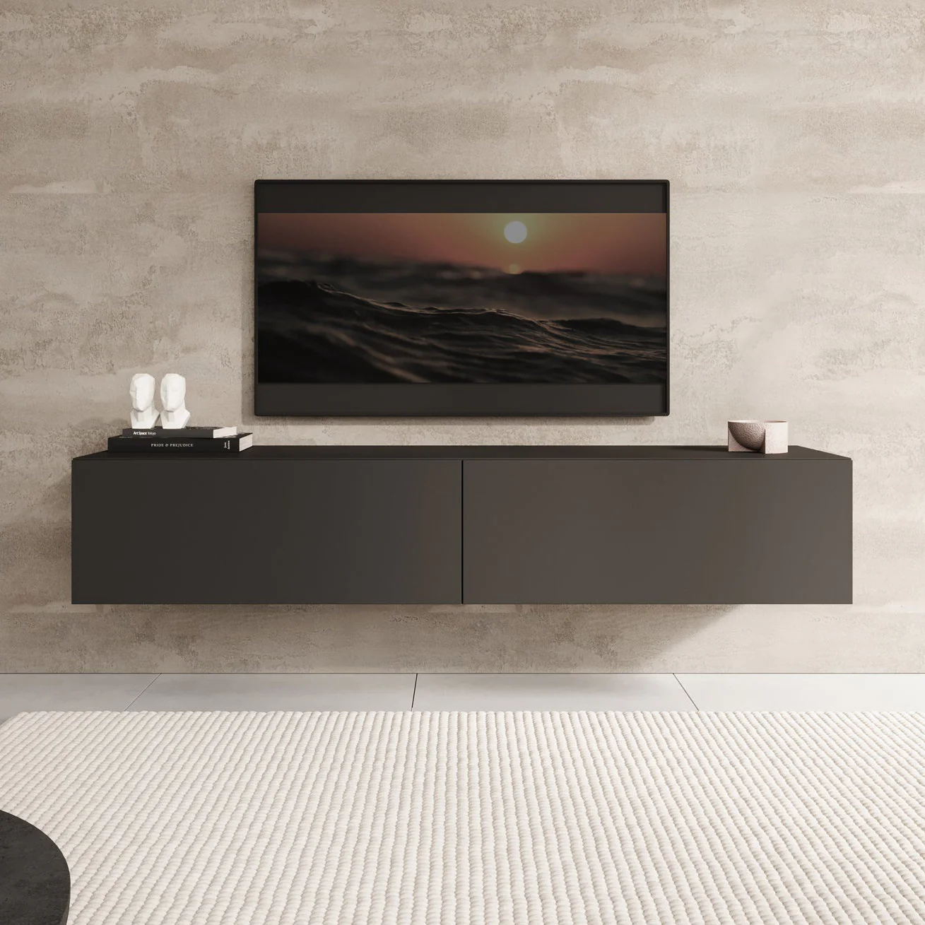 Palm - TV-Meubel - Mat zwart - 160x40x30 cm - Image 3