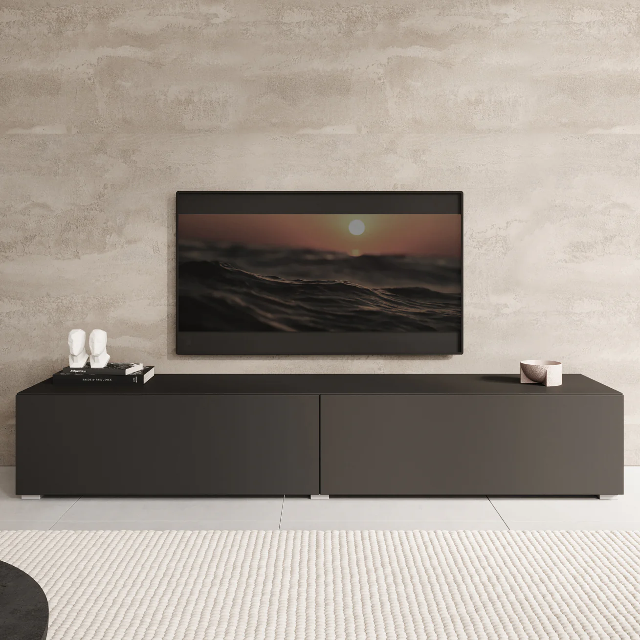 Palm - TV-Meubel - Mat zwart - 180x39x30 cm - Image 3