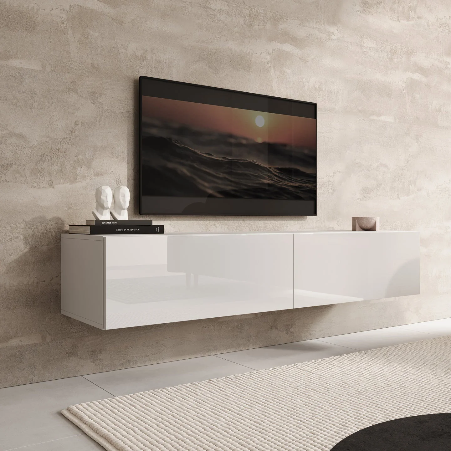 Palm - TV-Meubel - Wit - 160x40x30 cm