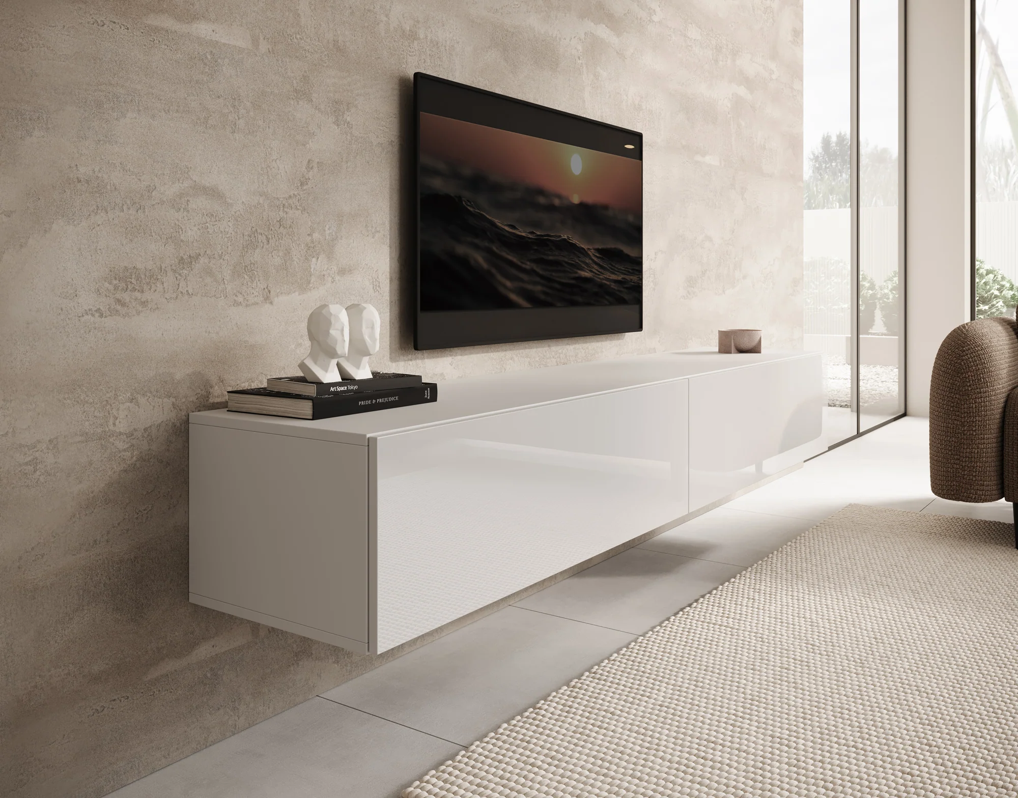 Palm - TV-Meubel - Wit - 200x40x30 cm - Image 5
