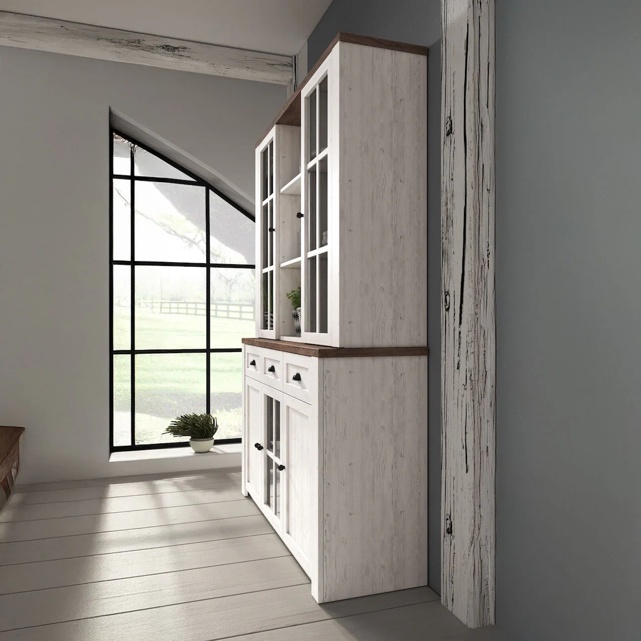 Parello 6 - Buffetkast - Wit/eiken - 130x43x199 cm - Image 3