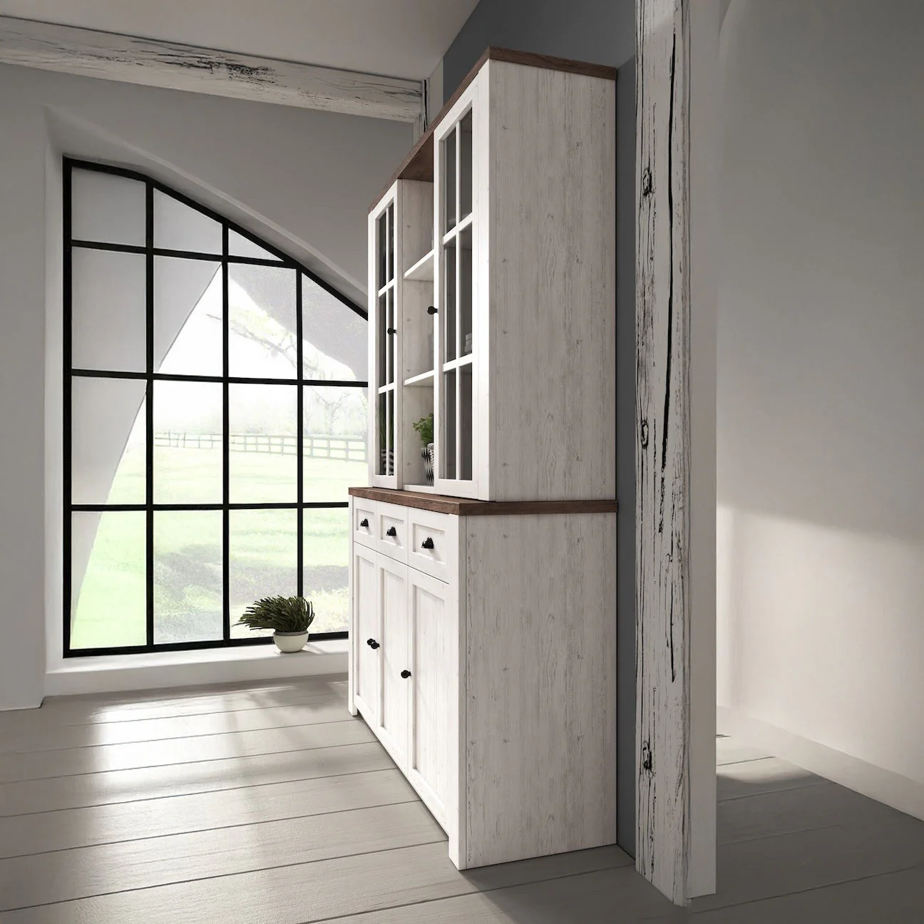 Parello 7 - Buffetkast - Wit/eiken - 130x43x199 cm - Image 3