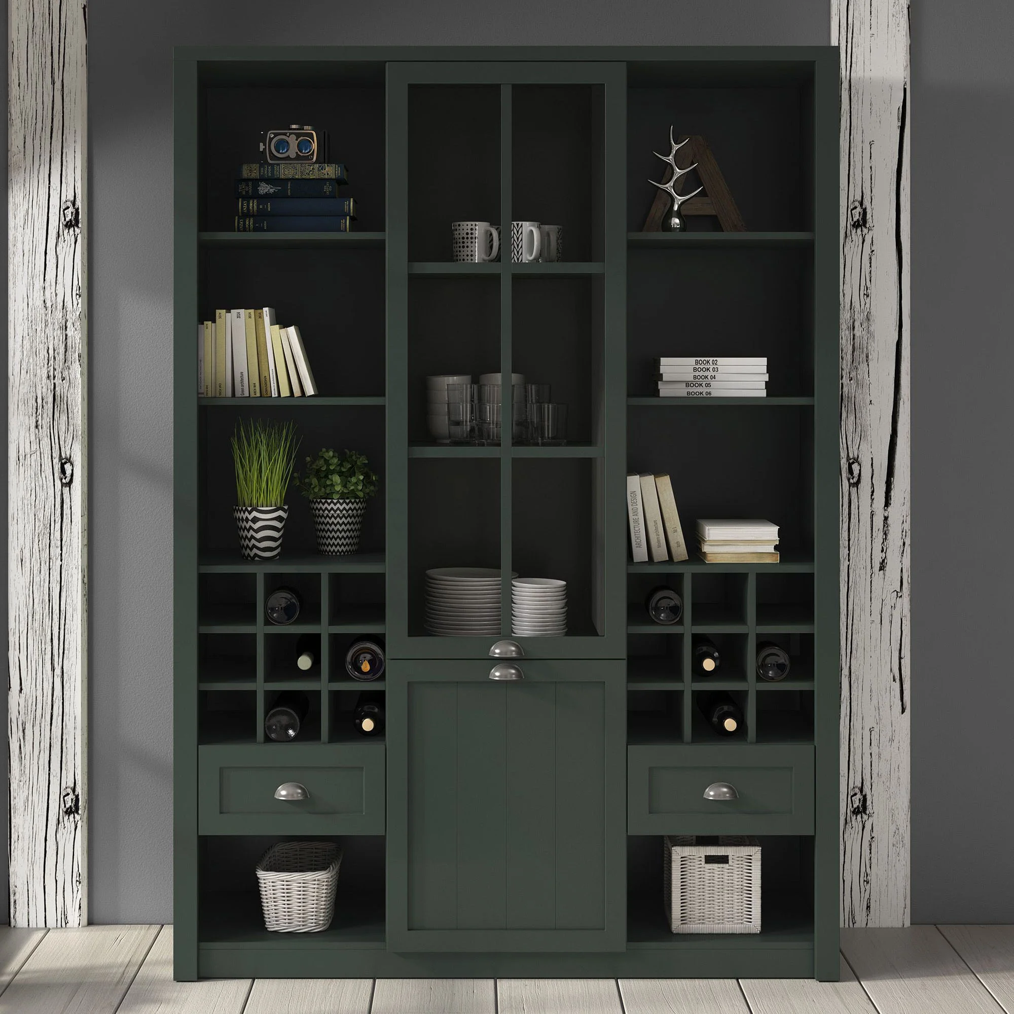 Parello 9 - Buffetkast - Groen - 140x43x198 cm - Image 3