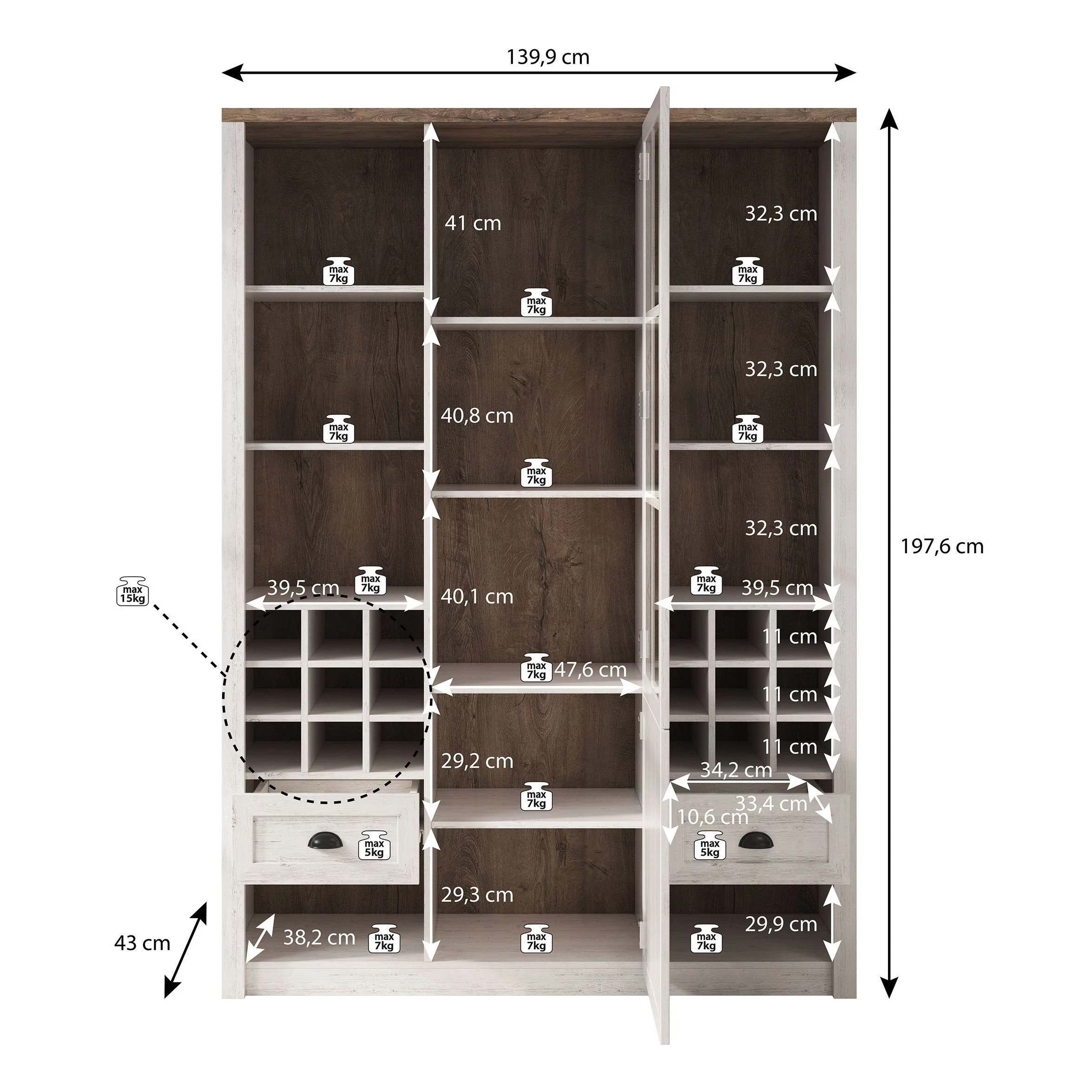 Parello 9 - Buffetkast - Groen - 140x43x198 cm - Image 5