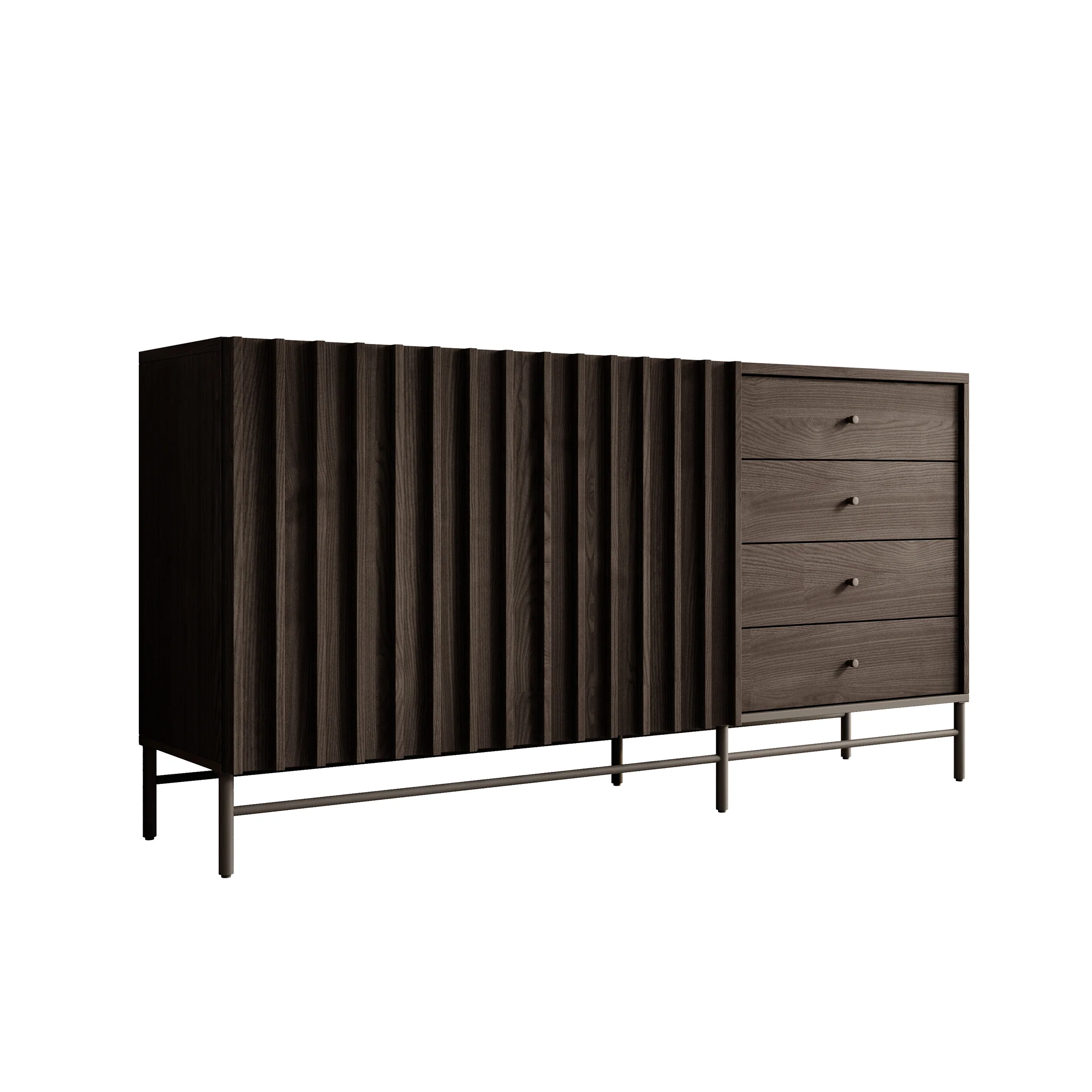 Paz - Dressoir - Donker eiken - 165x44x87 cm - Image 6