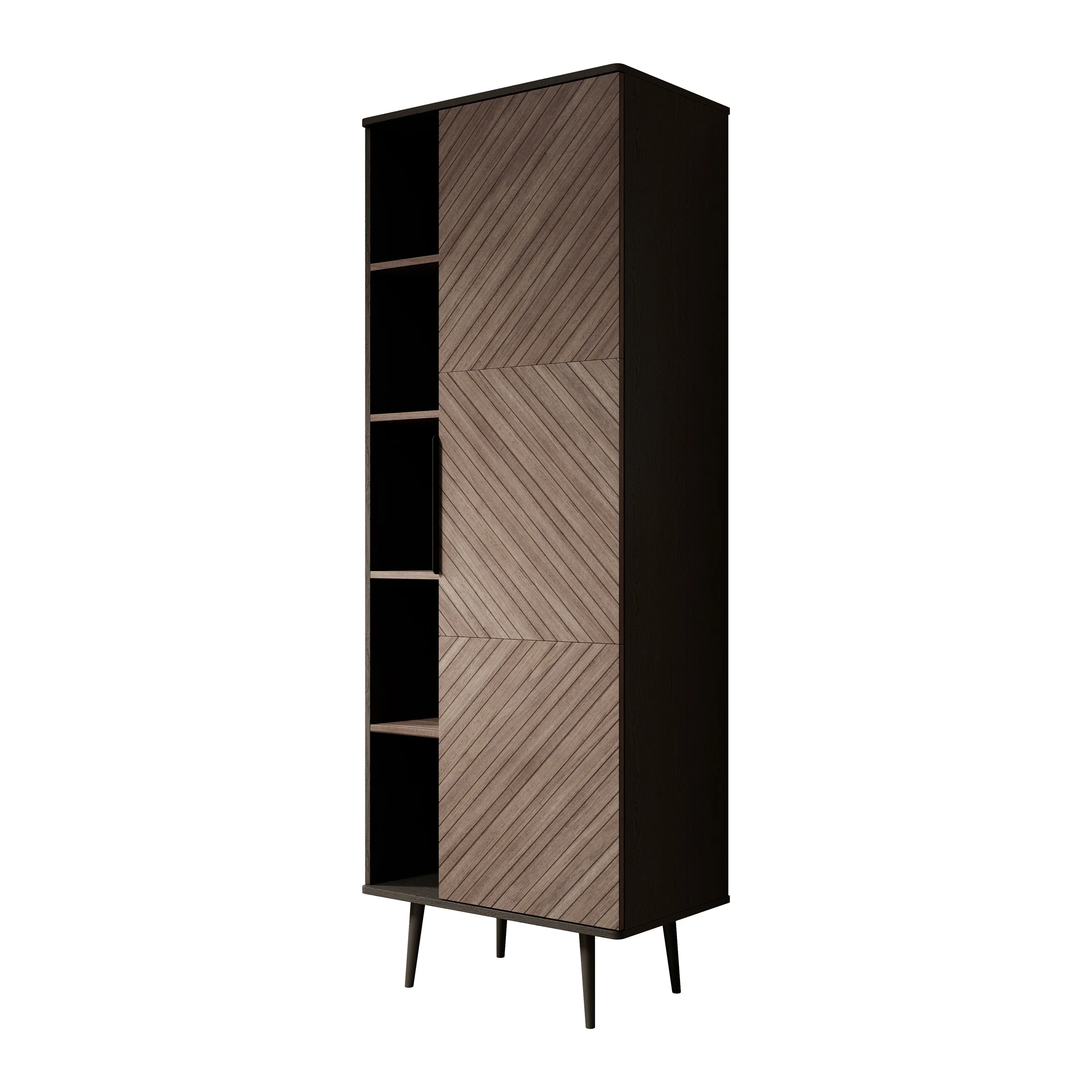 Pedro - Boekenkast - Donker eiken/zwart eiken - 70x41x190 cm - Image 7