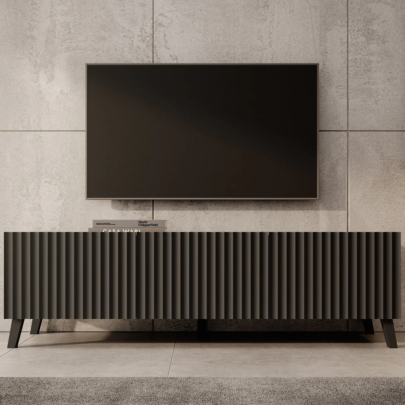 Pepinos 2 - TV-Meubel - Mat zwart - 150x42x44 cm - Image 3