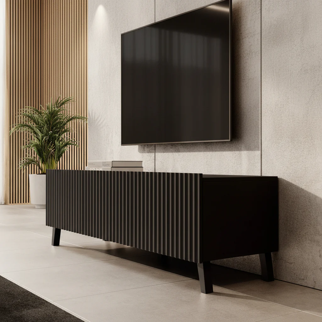 Pepinos 2 - TV-Meubel - Mat zwart - 150x42x44 cm - Image 4