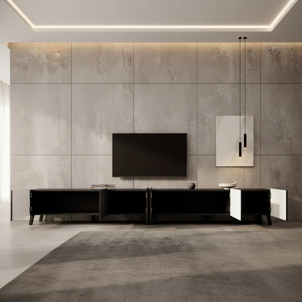 Pepinos 2 - TV-Meubel - Mat zwart - 300x42x44 cm - Image 2