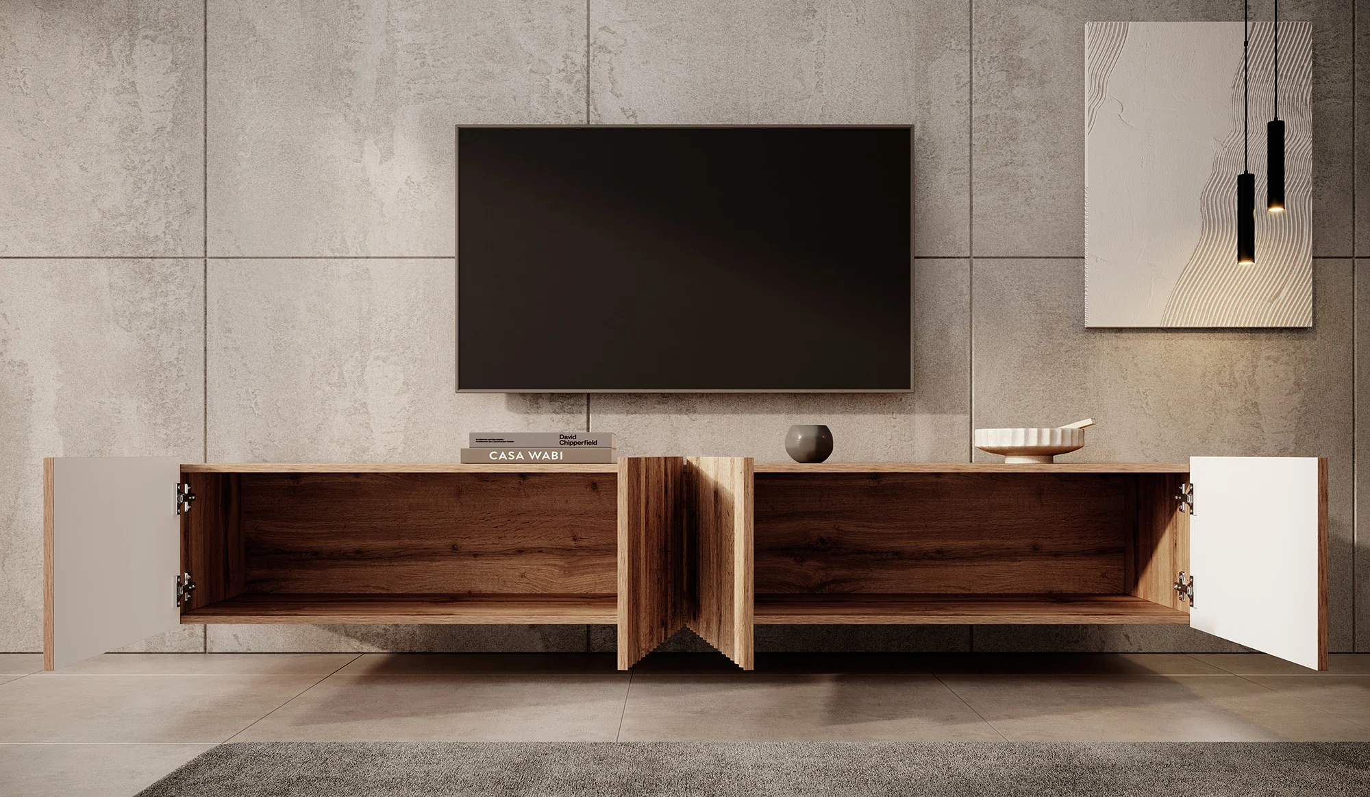 Pepinos - TV-Meubel - Eiken - 200x42x33 cm - Image 2