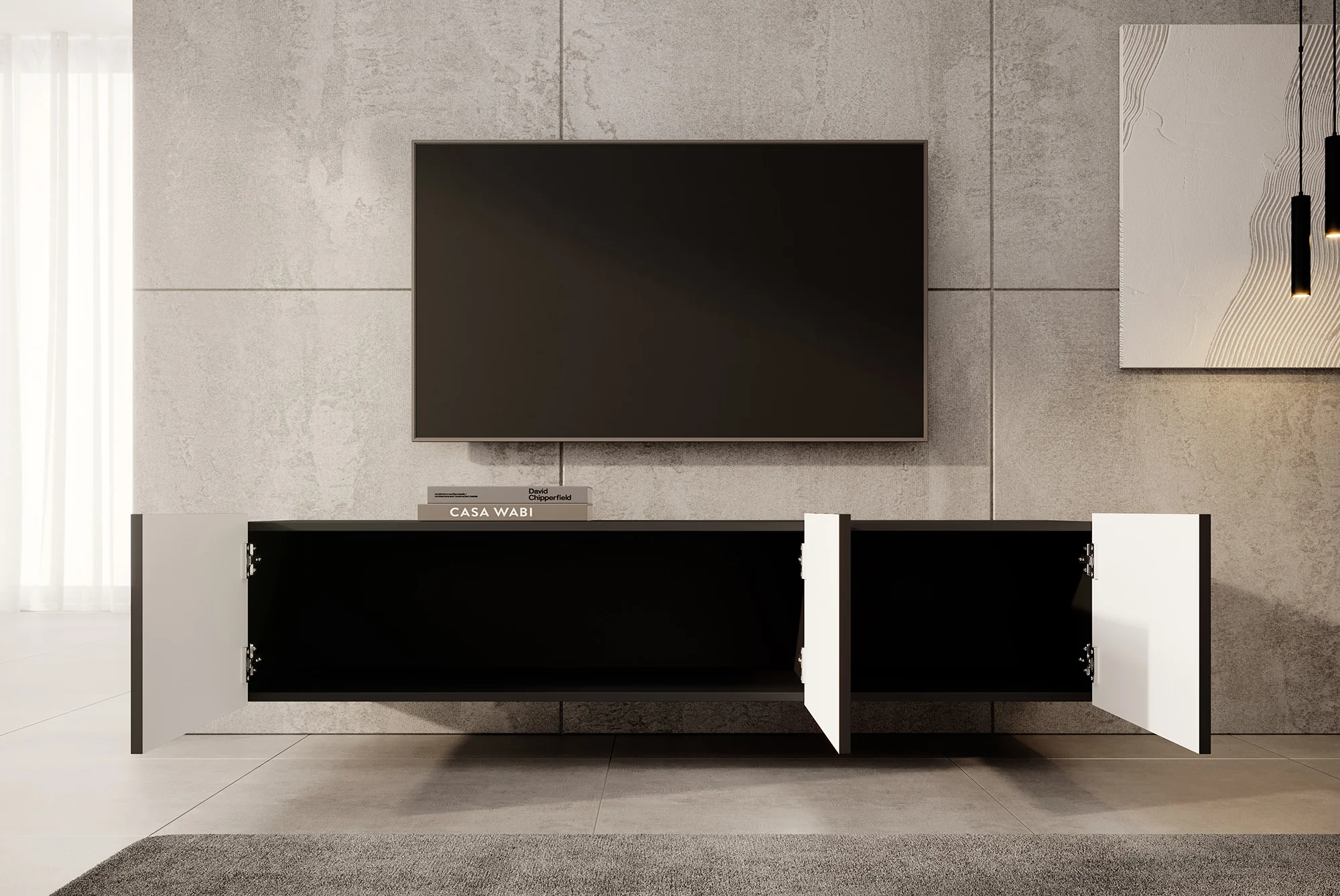 Pepinos - TV-Meubel - Mat zwart - 150x42x33 cm - Image 2