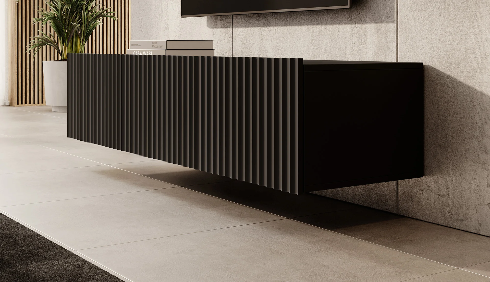 Pepinos - TV-Meubel - Mat zwart - 150x42x33 cm - Image 4