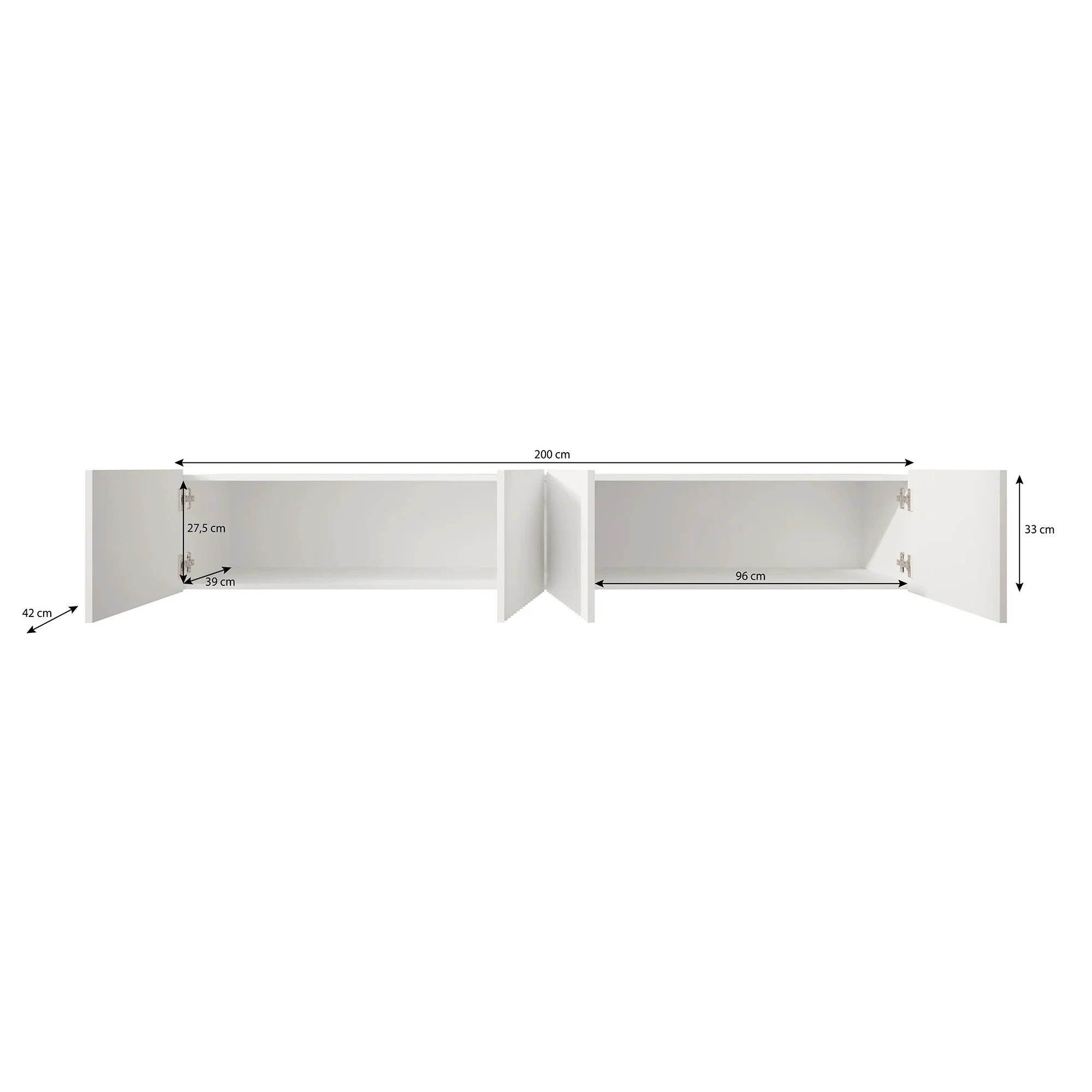 Pepinos - TV-Meubel - Mat zwart - 200x42x33 cm - Image 5