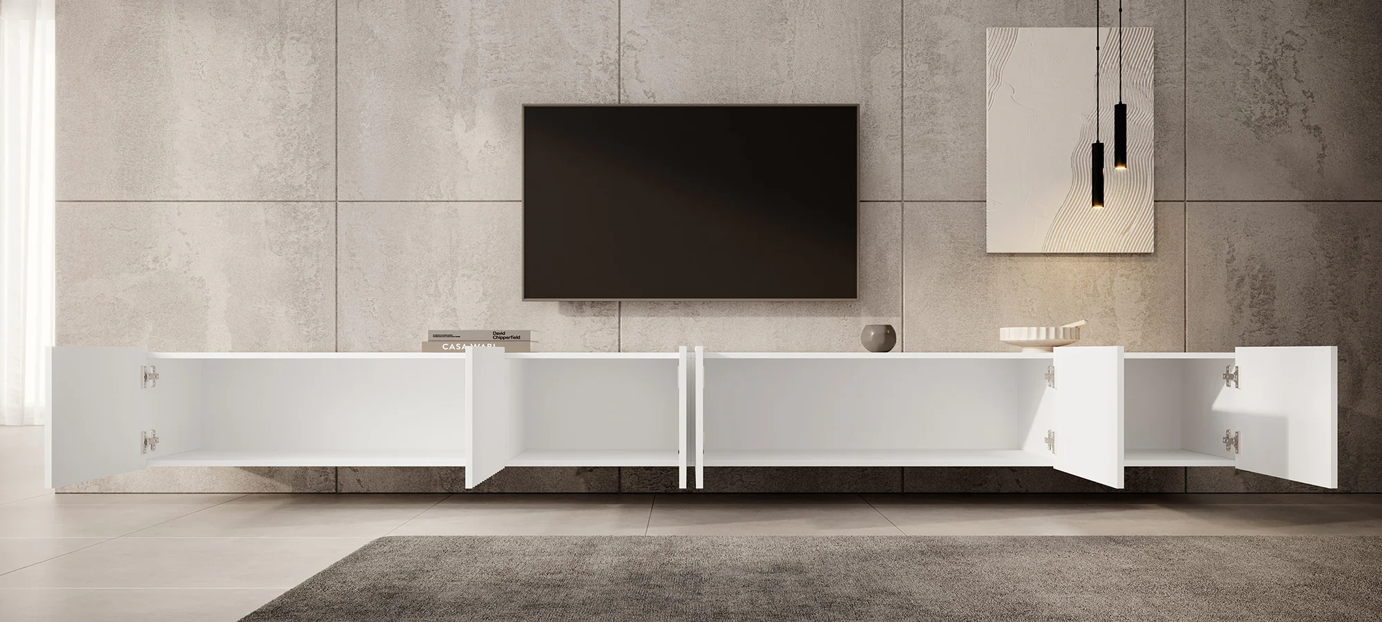 Pepinos - TV-Meubel - Wit - 300x42x33 cm - Image 2