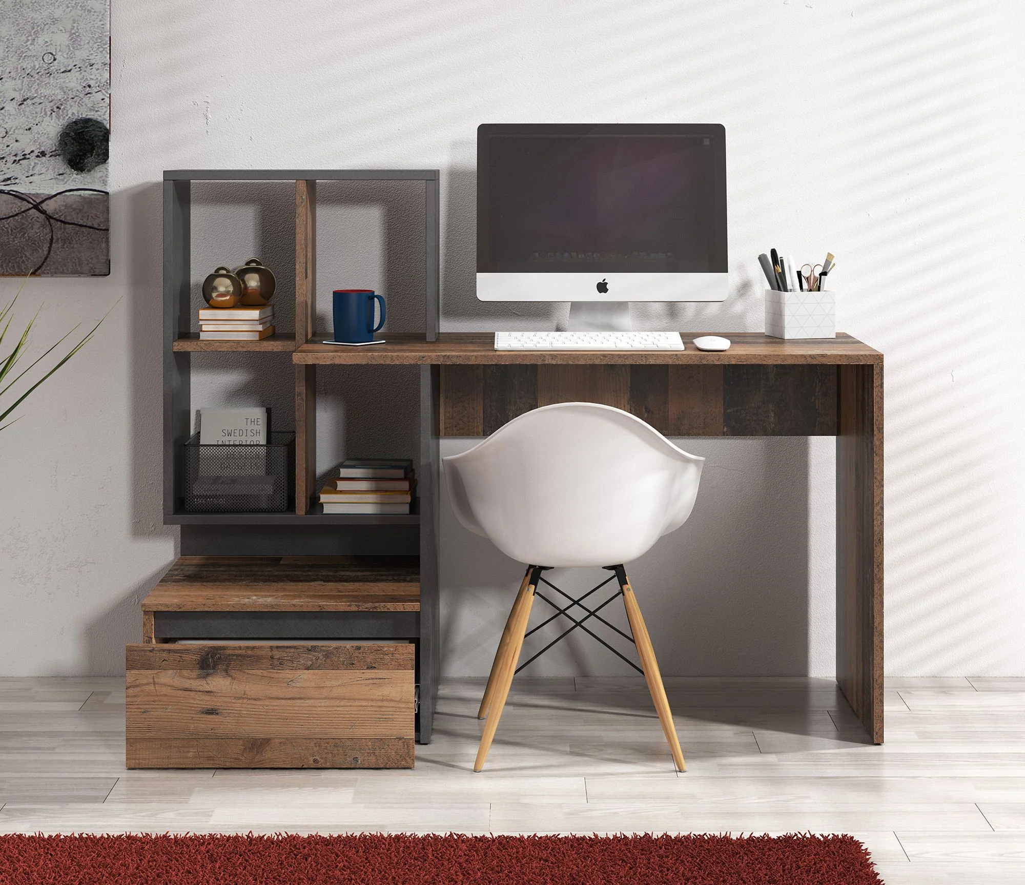 Pierre 2 - Bureau - Donker eiken/antraciet - 145x52 cm - Image 3