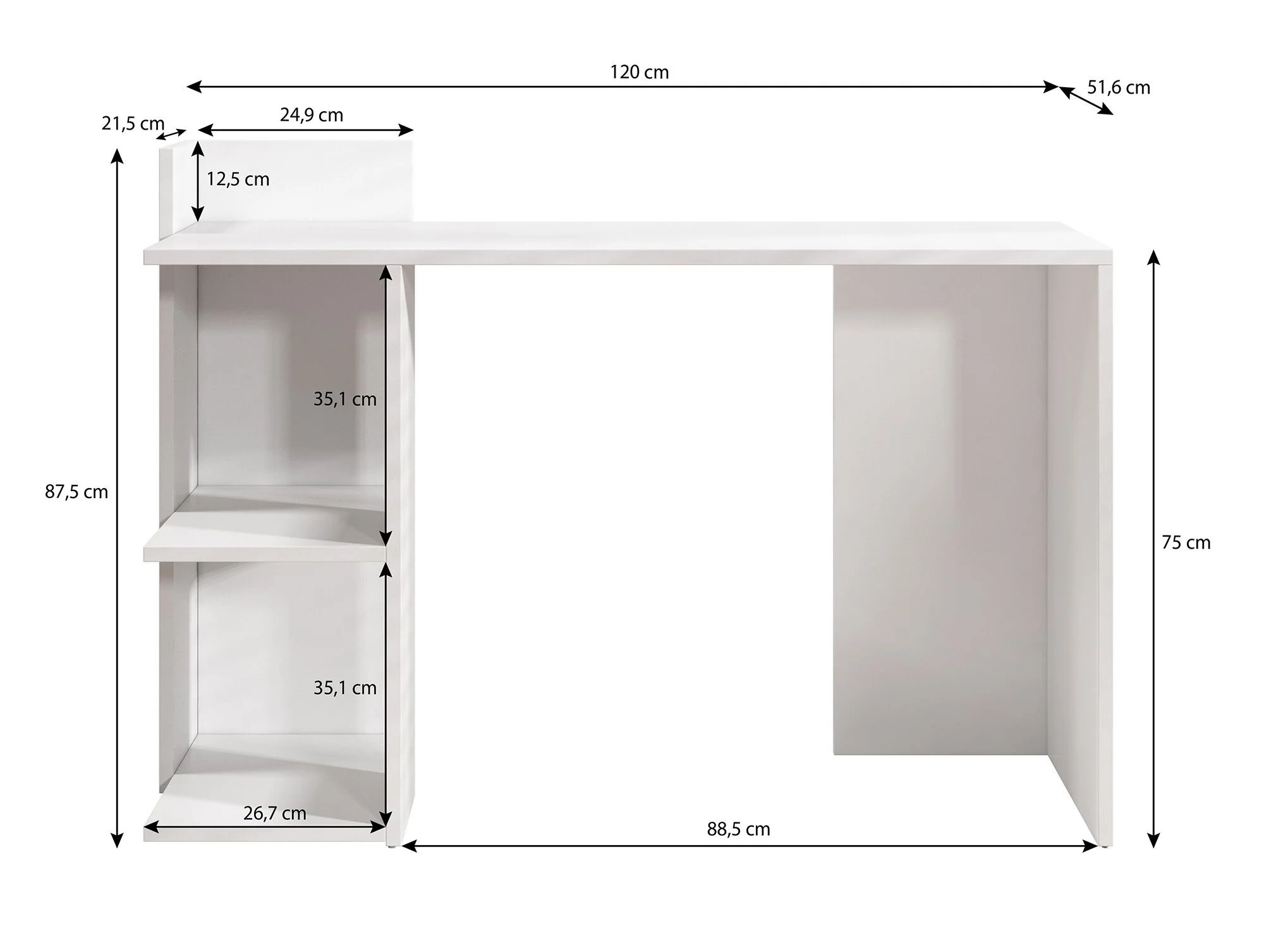 Pierre - Bureau - Eiken/antraciet - 120x52 cm - Image 4