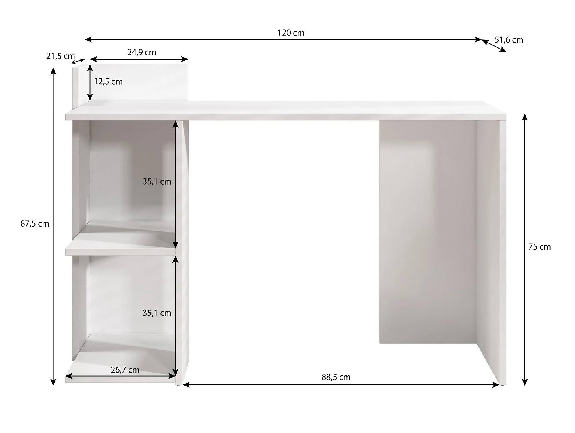 Pierre - Bureau - Wit - 120x52 cm - Image 4