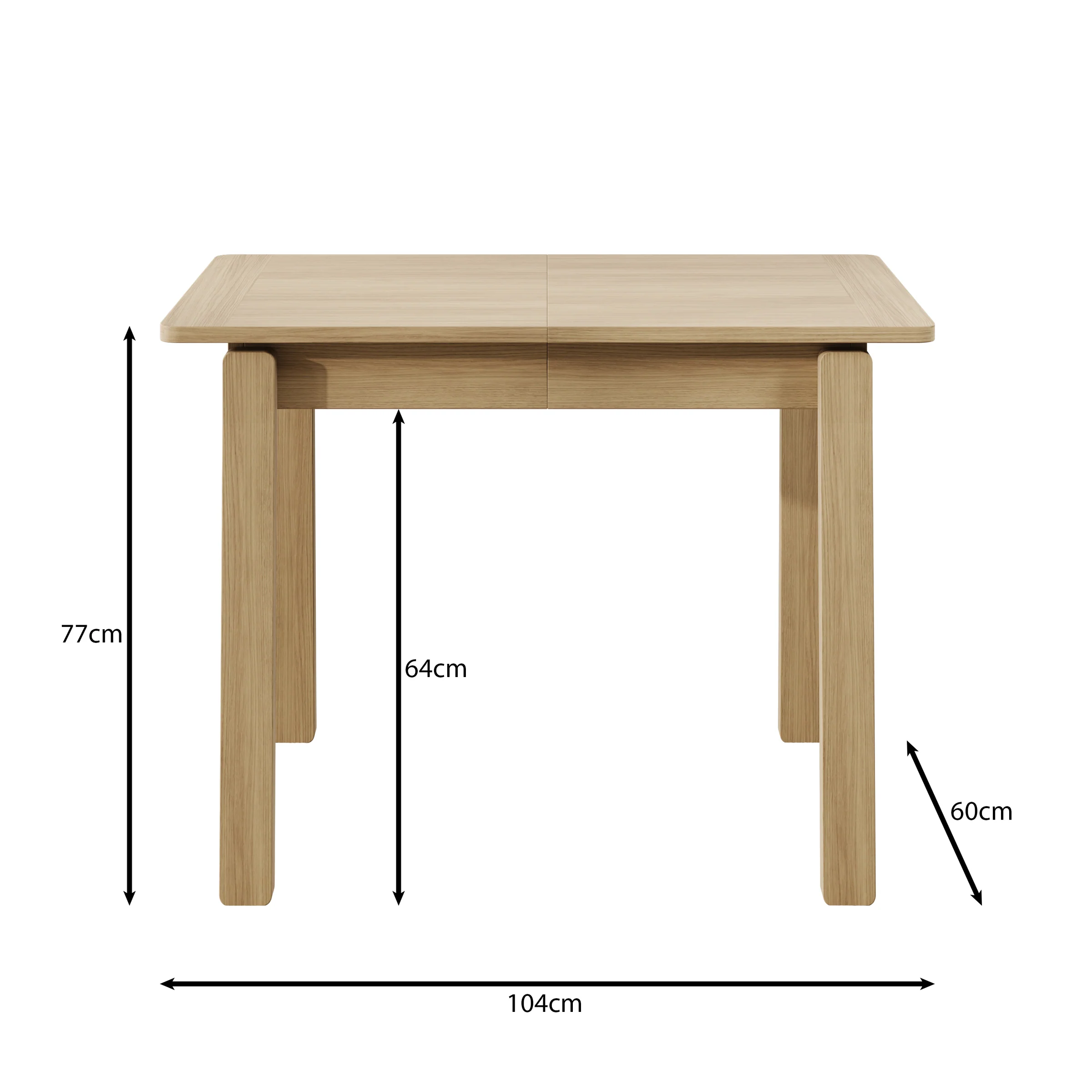 Portino - Eetkamertafel - Licht eiken - 104-224x60x77 cm - Image 7