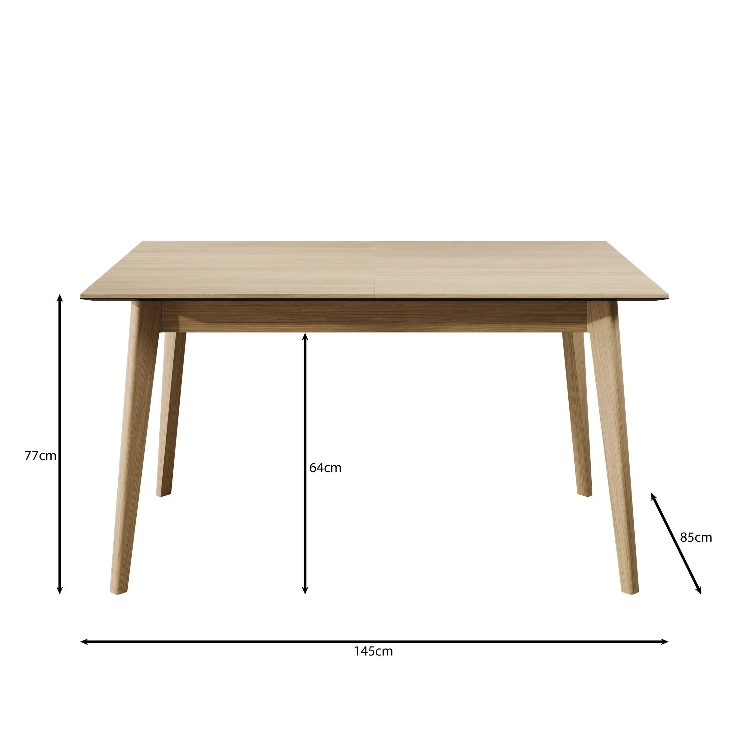 Portino - Eetkamertafel - Licht eiken - 145-220x85x77cm - Image 5