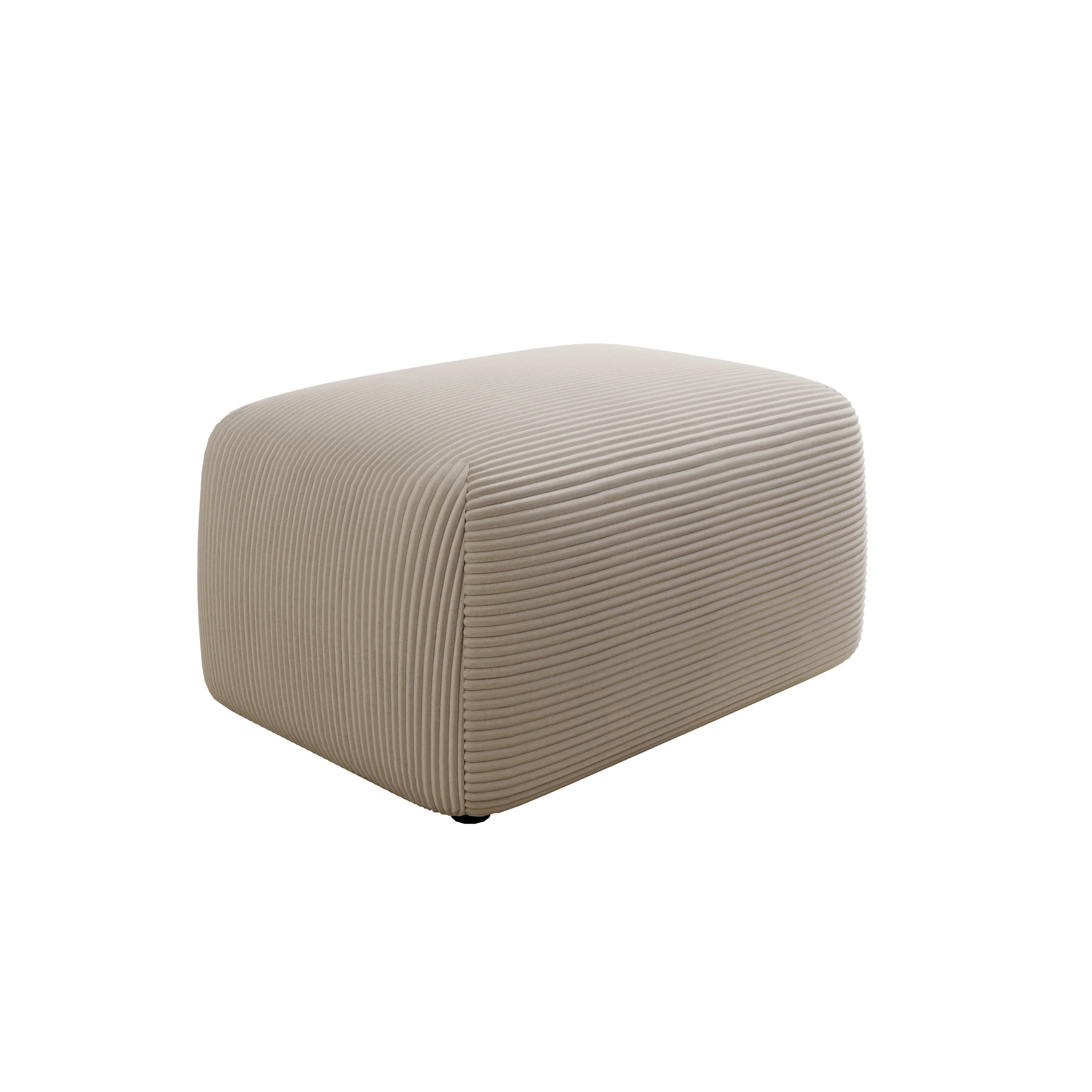 Prudence - Poef - Ribstof beige - 70x55x38 cm - Image 4