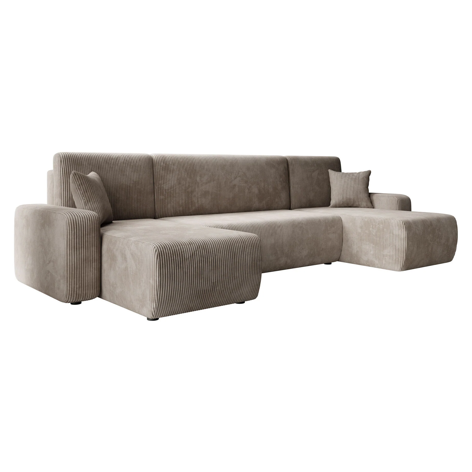 Prudence U - Hoekbank 4-zits met chaise longue - Ribstof bruin - Universeel - Image 6