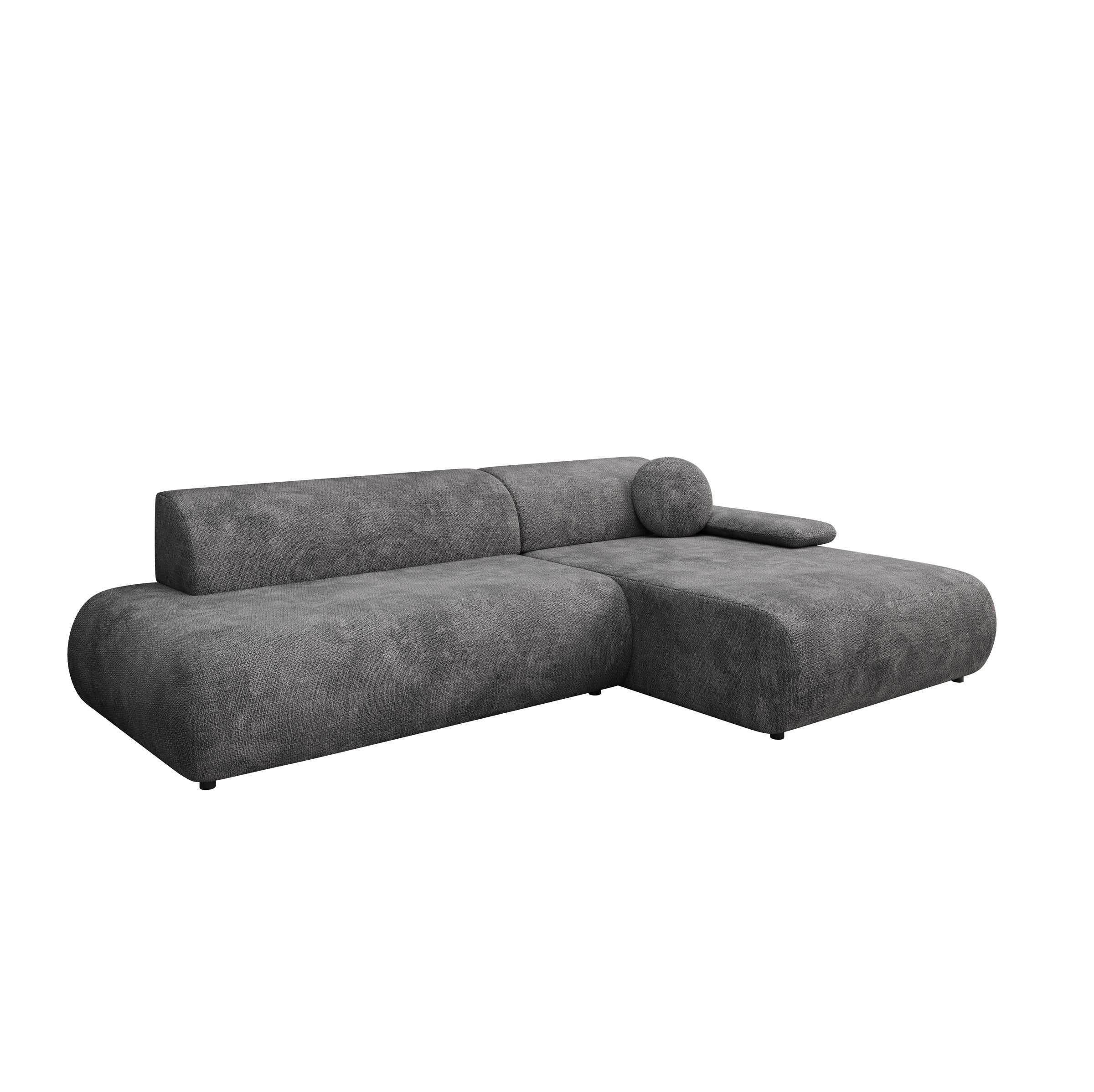 Pucet - Hoekbank 3-zits met slaapfunctie - Stof donkergrijs - Rechts - 286x174x74 cm - Image 8