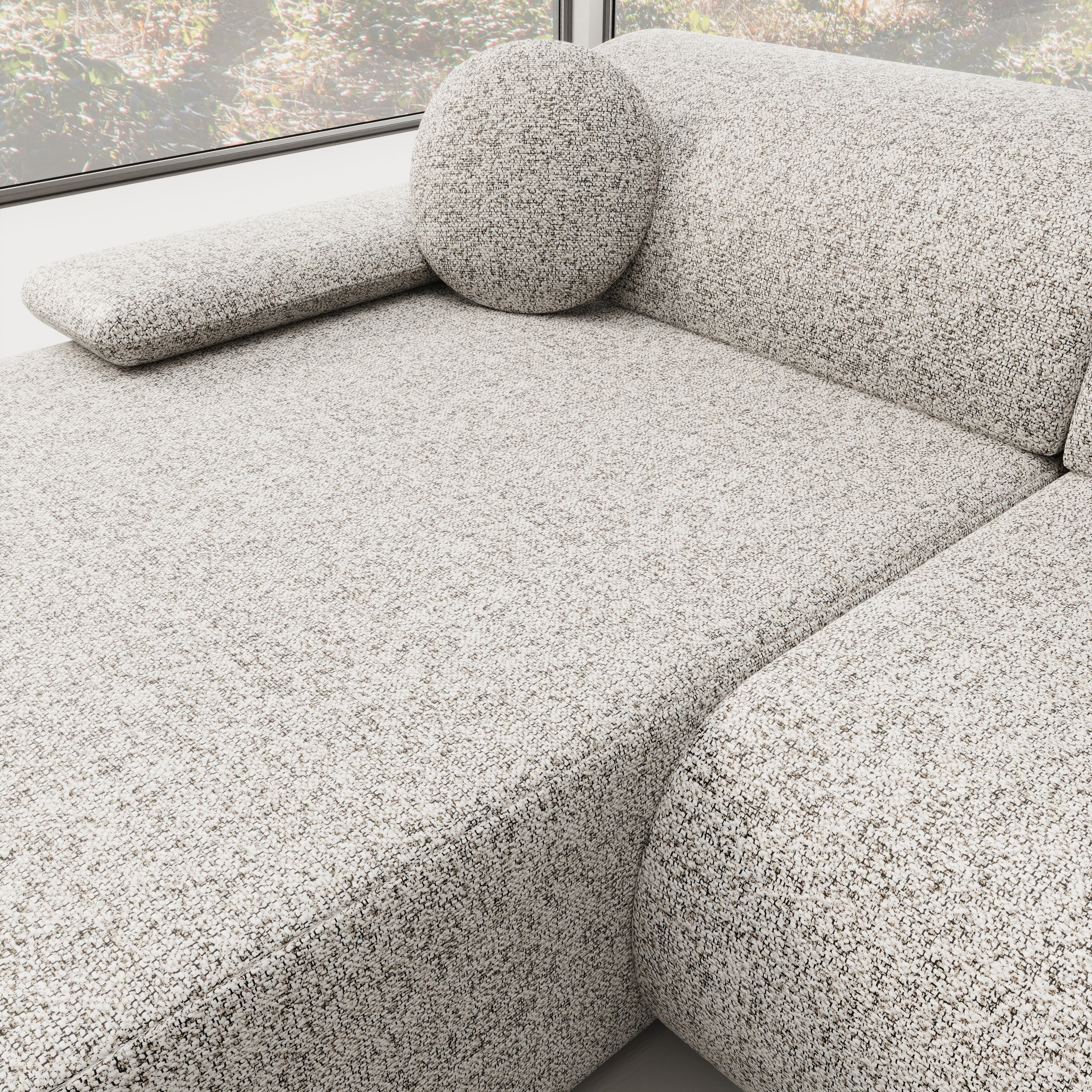 Pucet - Hoekbank 3-zits met slaapfunctie - Stof grijs - Links - 286x174x74 cm - Image 6